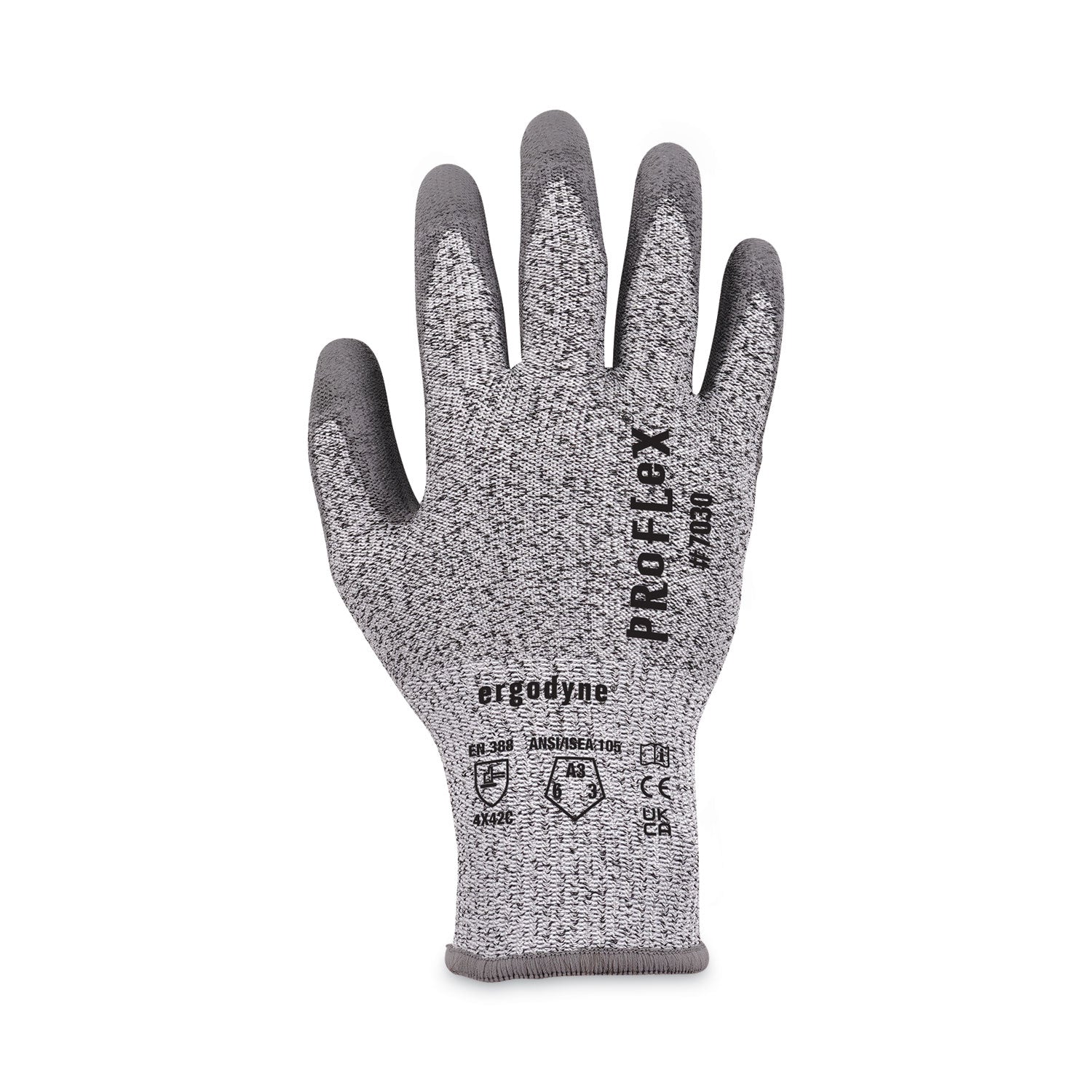 ProFlex 7030 ANSI A3 PU Coated CR Gloves, Gray, Medium, Pair