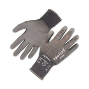 Ergodyne ProFlex 7044 PU-Coated Cut-Resistant Gloves, Large, Gray, HPPE/Polyester, Polyurethane Palm, Touchscreen Capable, ANSI A4 Cut Level, 18-Gauge, 2 Pairs per Pack