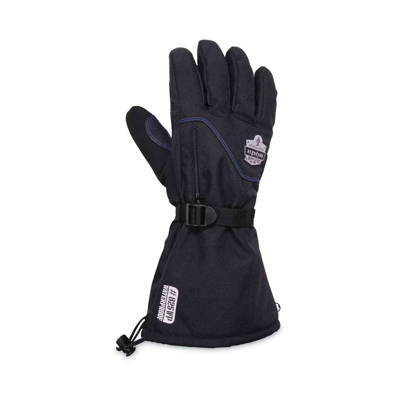 Ergodyne ProFlex 825WP Thermal Waterproof Winter Work Gloves, Extra Large, Black, Touchscreen Capable, Dual Layer, Reinforced Fingertip, Reflective Accent, Machine Washable, 2 Pairs