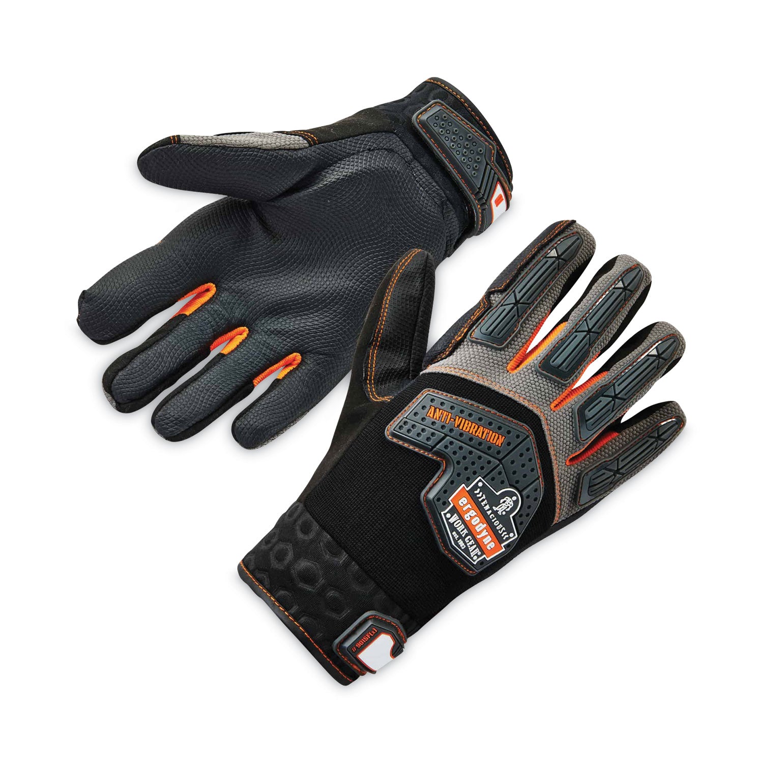 Ergodyne ProFlex 9015F(x) Anti-Vibration Gloves, Extra Large, Black, 3" Thick, 13.25" Length, Padded Palm, Impact Resistant, Reinforced Thumb, Breathable, 2 Pairs
