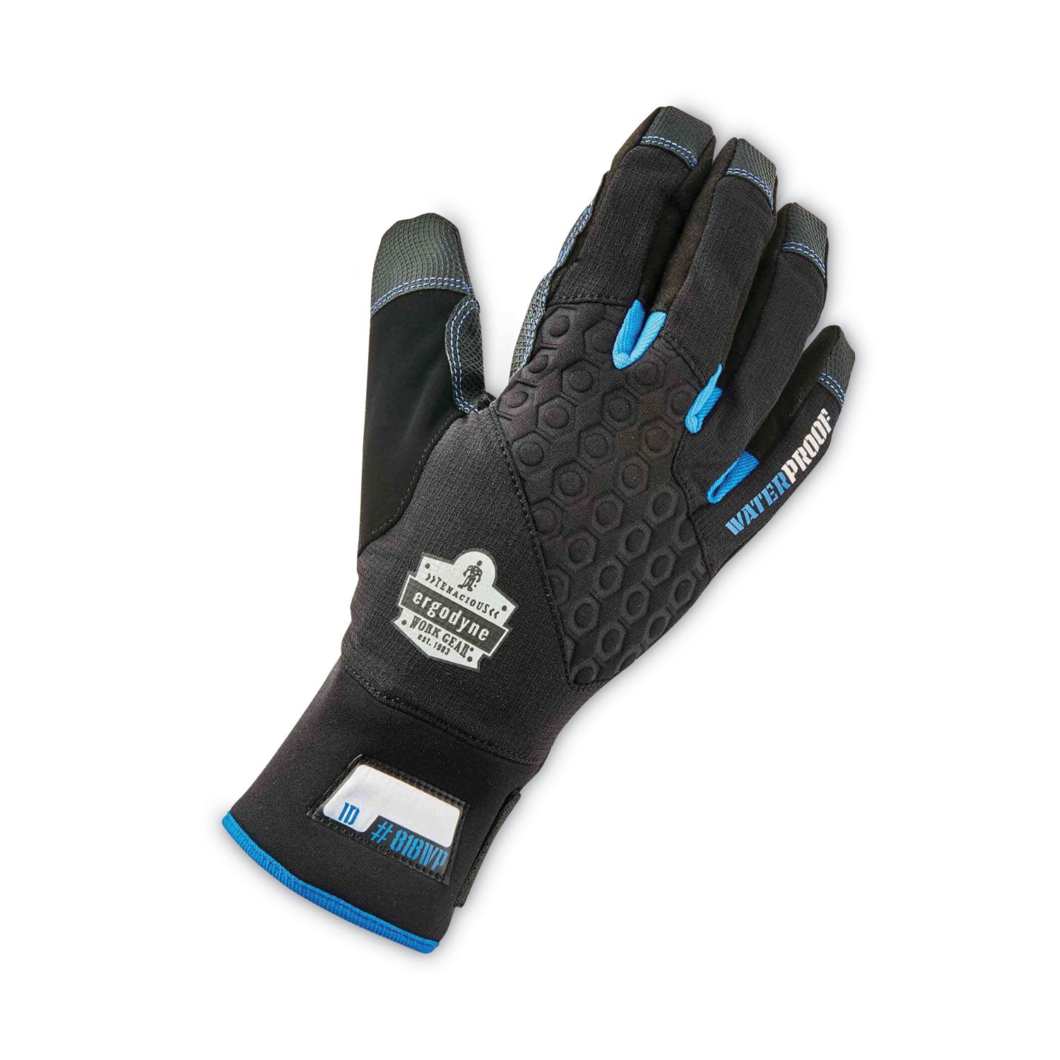 Ergodyne 818WP Thermal Waterproof Work Gloves, Medium, Black, 5" Length, Touchscreen Capable, Machine Washable, Windproof, Weather Resistant, Reinforced Fingertip, 2 Pairs