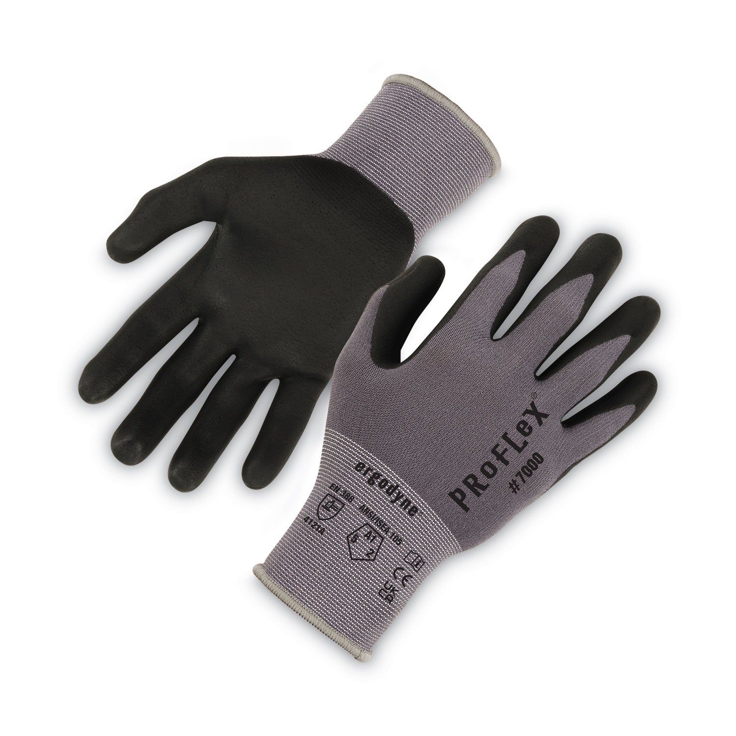 ProFlex 7000 Nitrile-Coated Gloves Microfoam Palm, Gray, X-Large, Pair