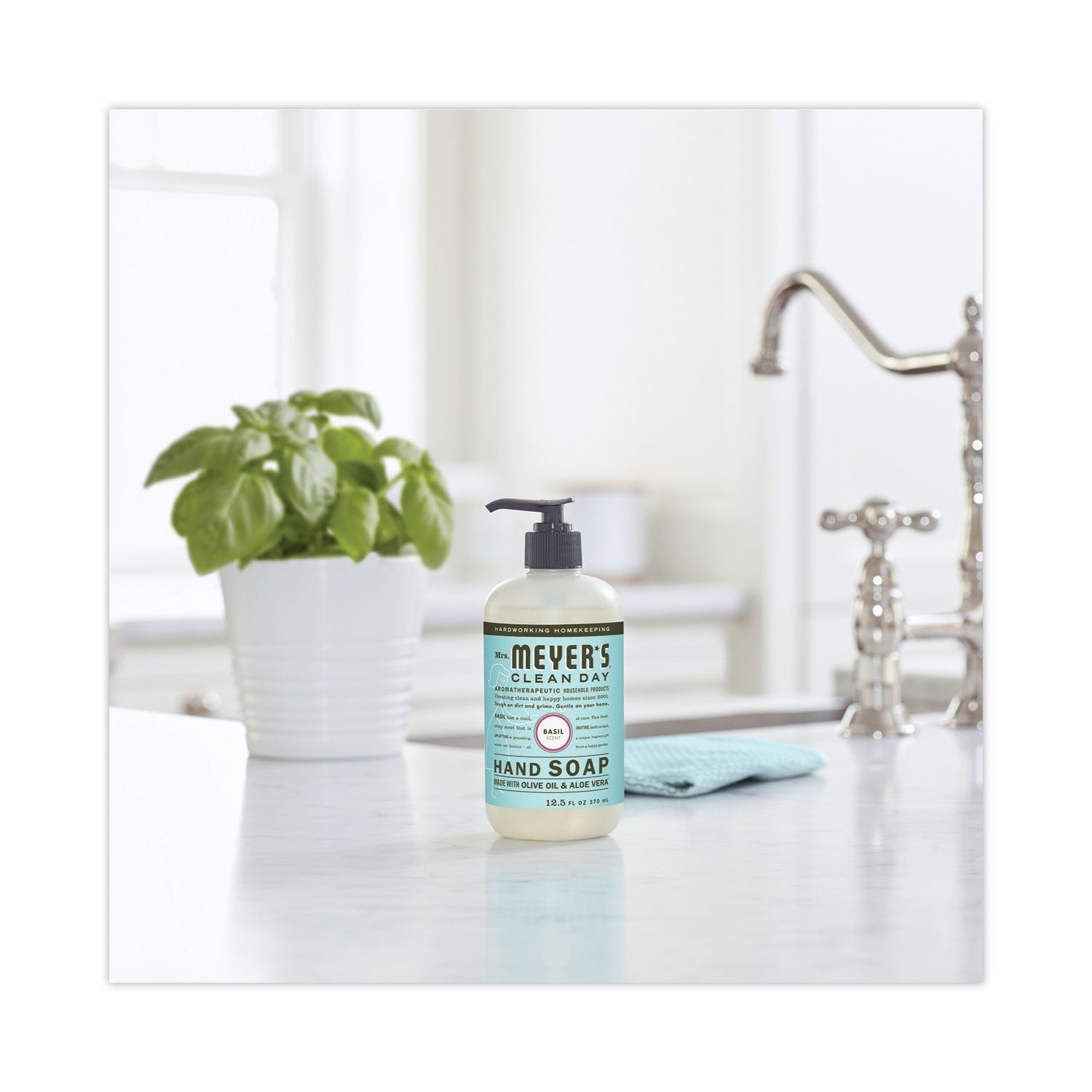 Clean Day Liquid Hand Soap, Basil Scent, 12.5 oz, 6/Carton