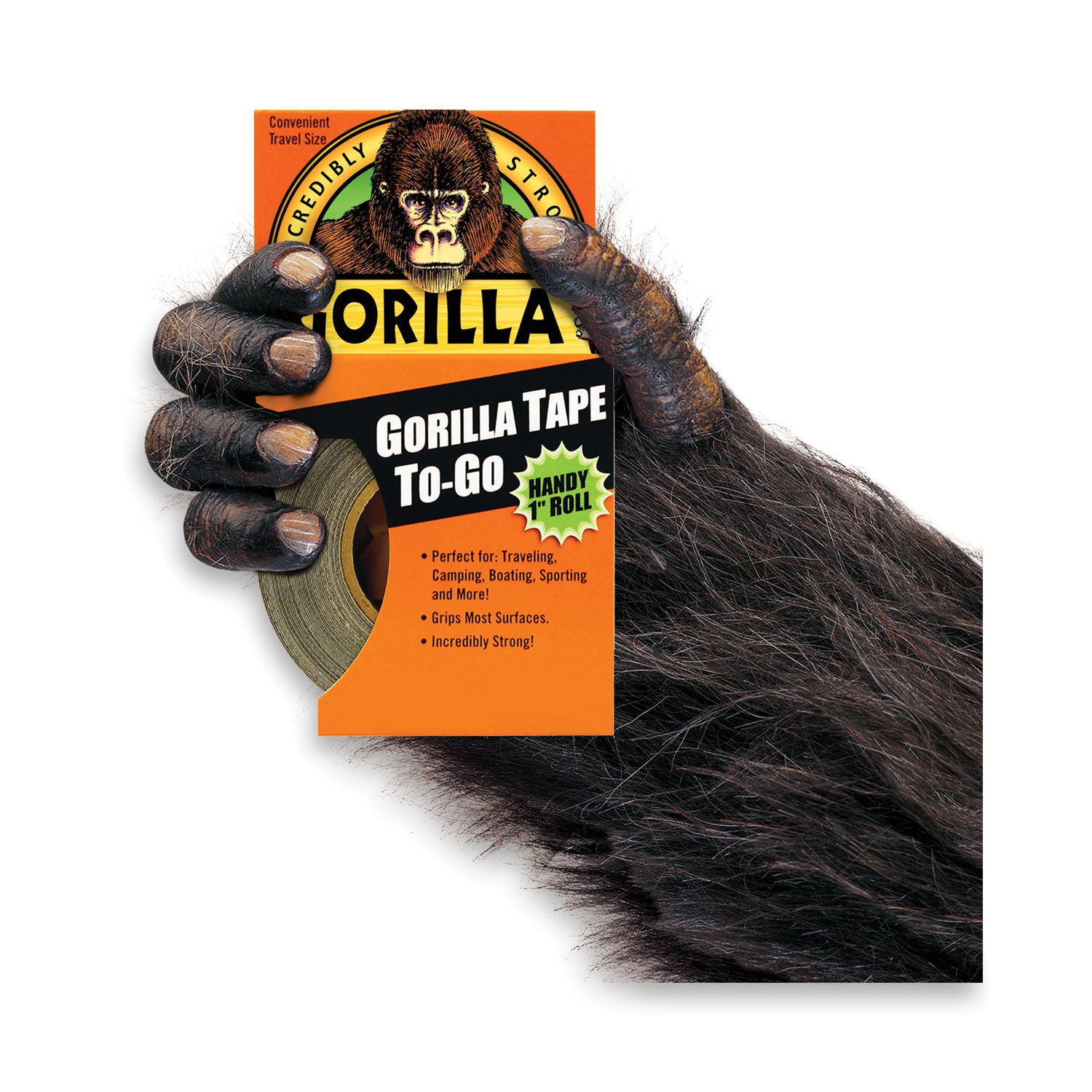 6100109 Gorilla 1 In. x 30 Ft. To-Go Heavy-Duty Duct Tape, Black