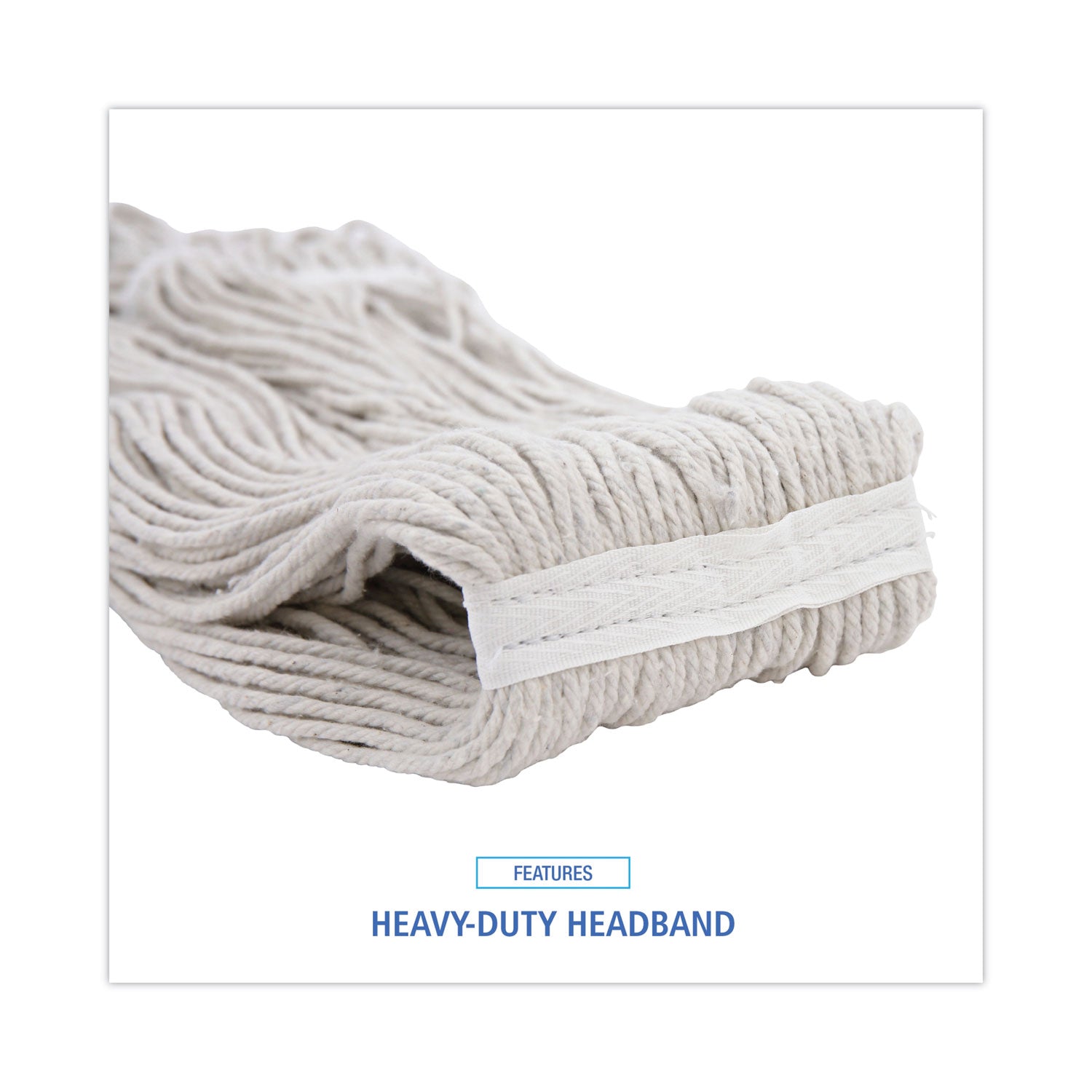 Premium Cut-End Wet Mop Heads, Cotton, 20oz, White, 12/carton