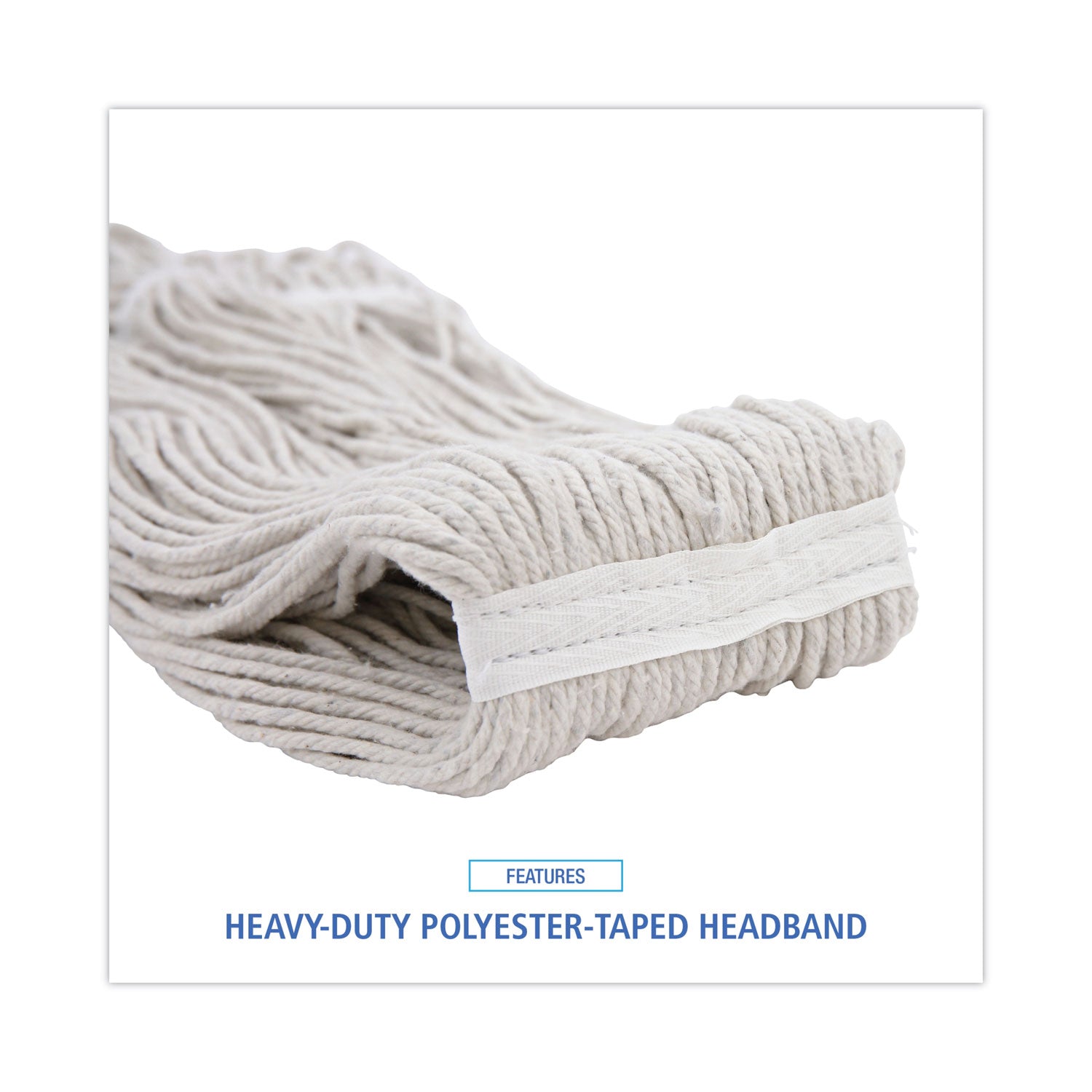 Pro Loop Web/tailband Wet Mop Head, Cotton, 24oz, White