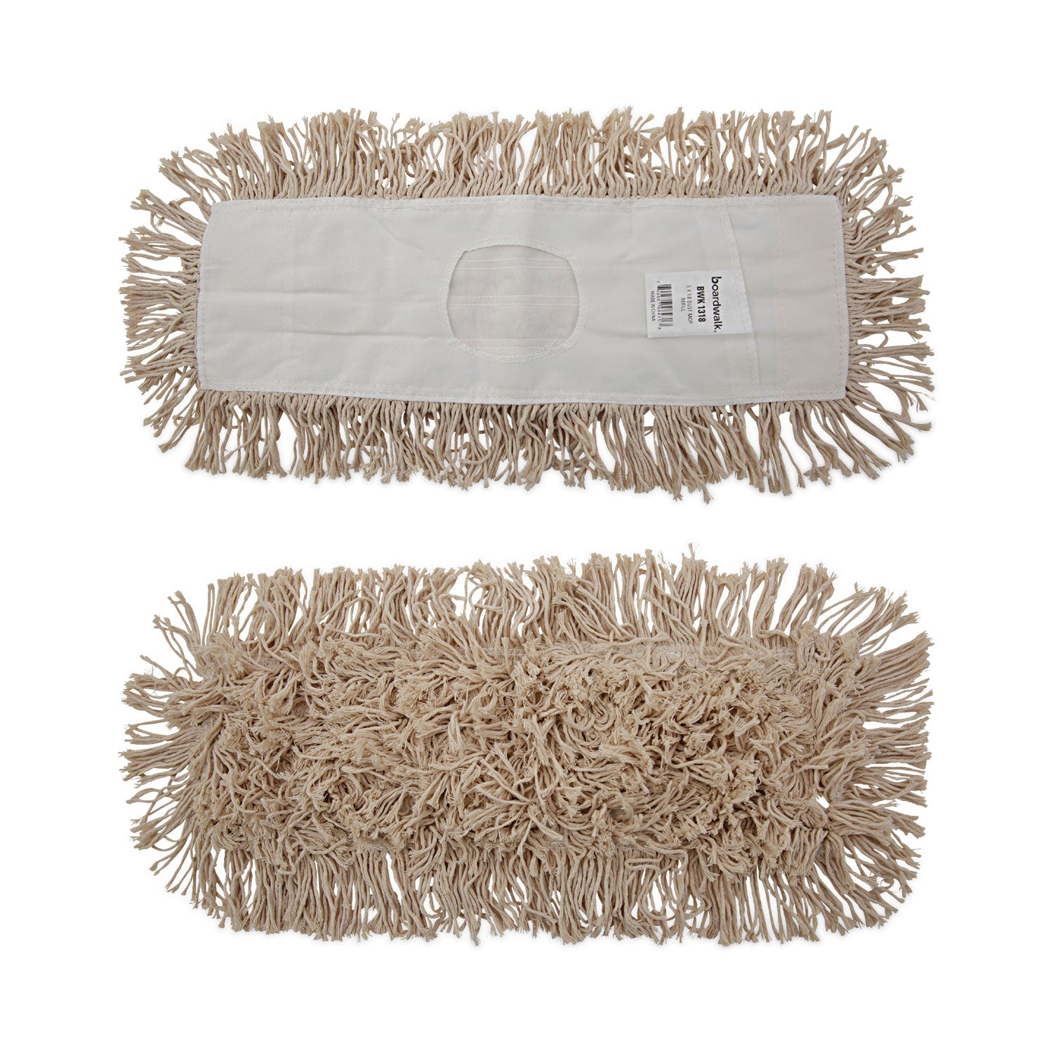Industrial Dust Mop Head, Hygrade Cotton, 18w X 5d, White