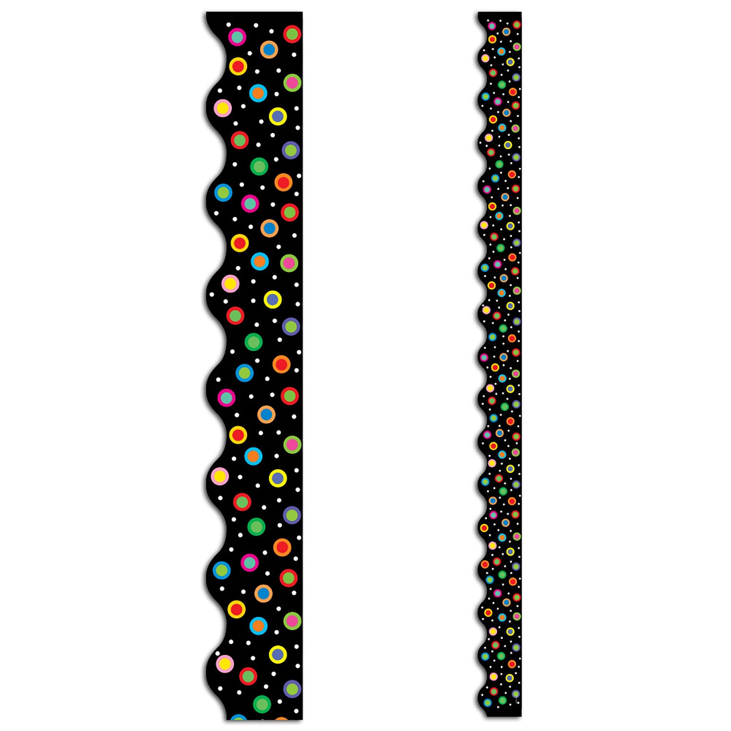 Dots on Black Wavy EZ Border, 48 Feet