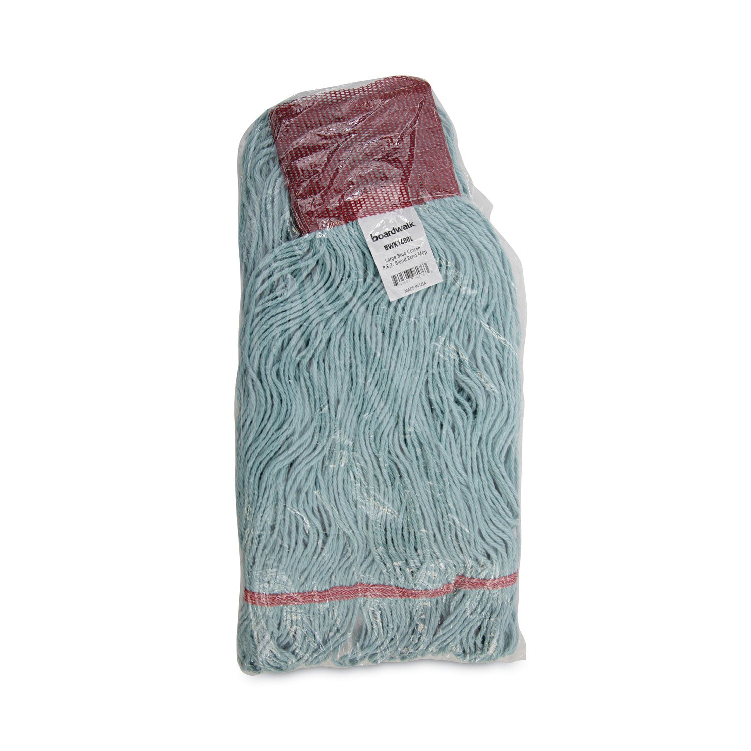 Echomop With Looped-End Wet Head, Synthetic/cotton, Large, Blue, 12/carton