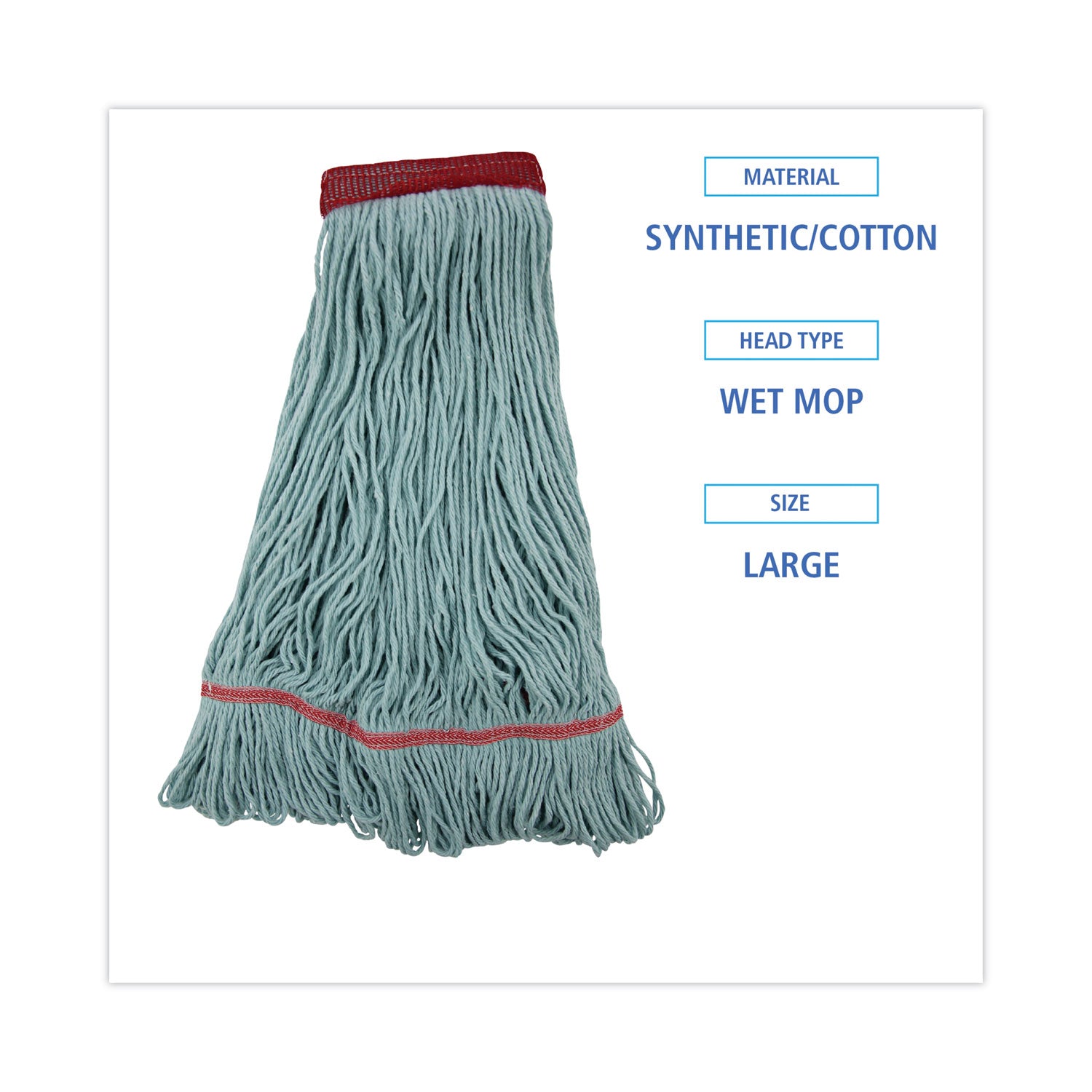 Echomop With Looped-End Wet Head, Synthetic/cotton, Large, Blue