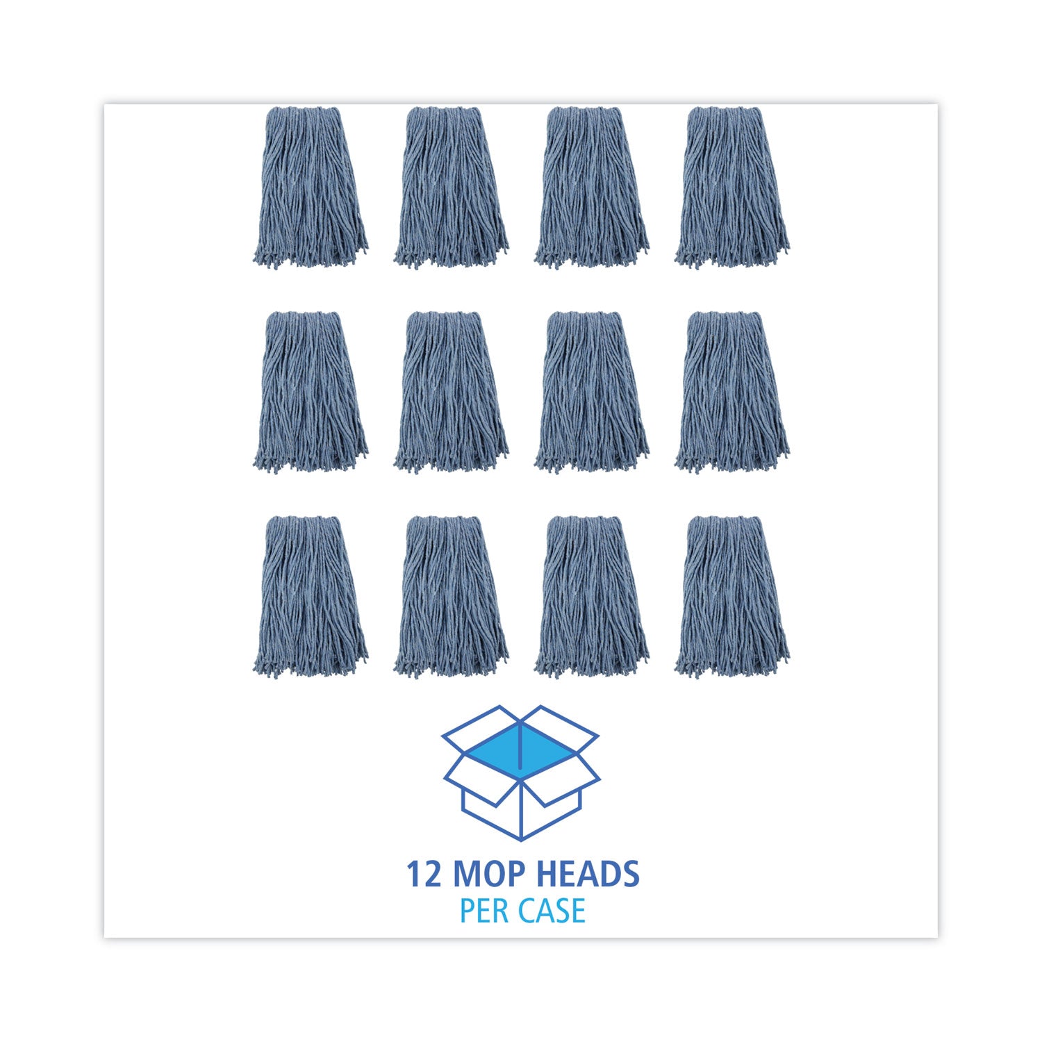 Mop Head, Standard Head, Cotton/synthetic Fiber, Cut-End, #16., Blue