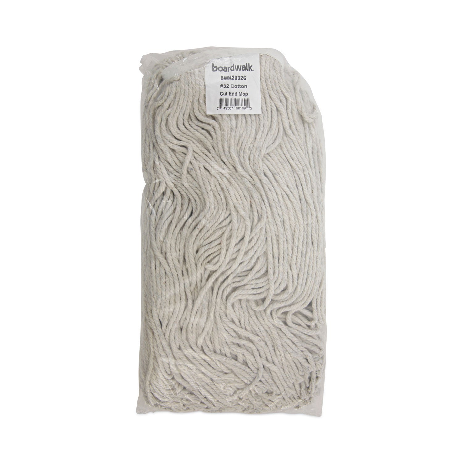Cut-End Wet Mop Head, Cotton, No. 32, White