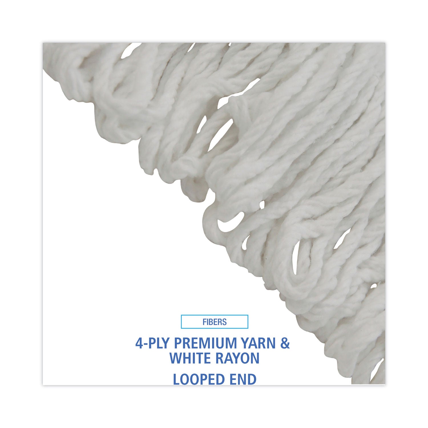 Pro Loop Web/tailband Wet Mop Head, Rayon, #24 Size, White, 12/carton