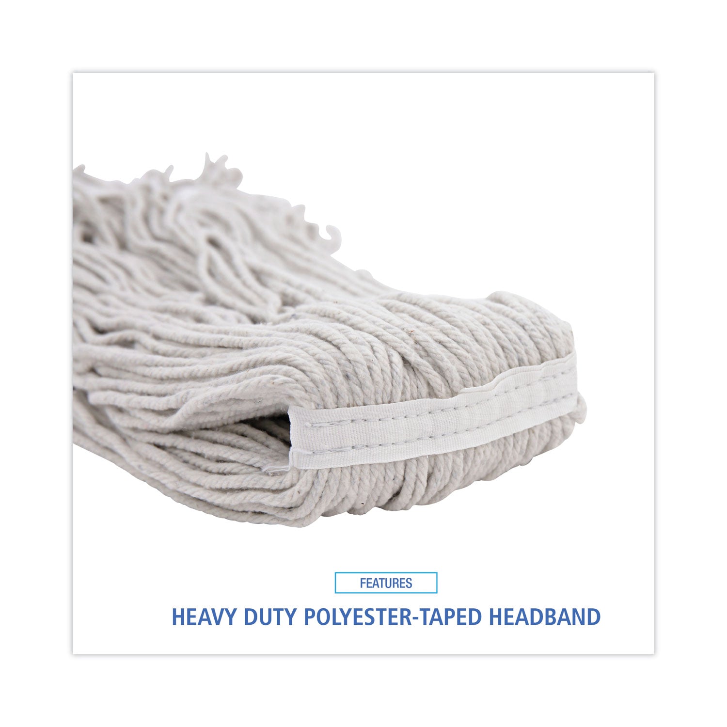 Mop Head, Loop Web/tailband, Value Standard, Cotton, No. 32, White, 12/carton