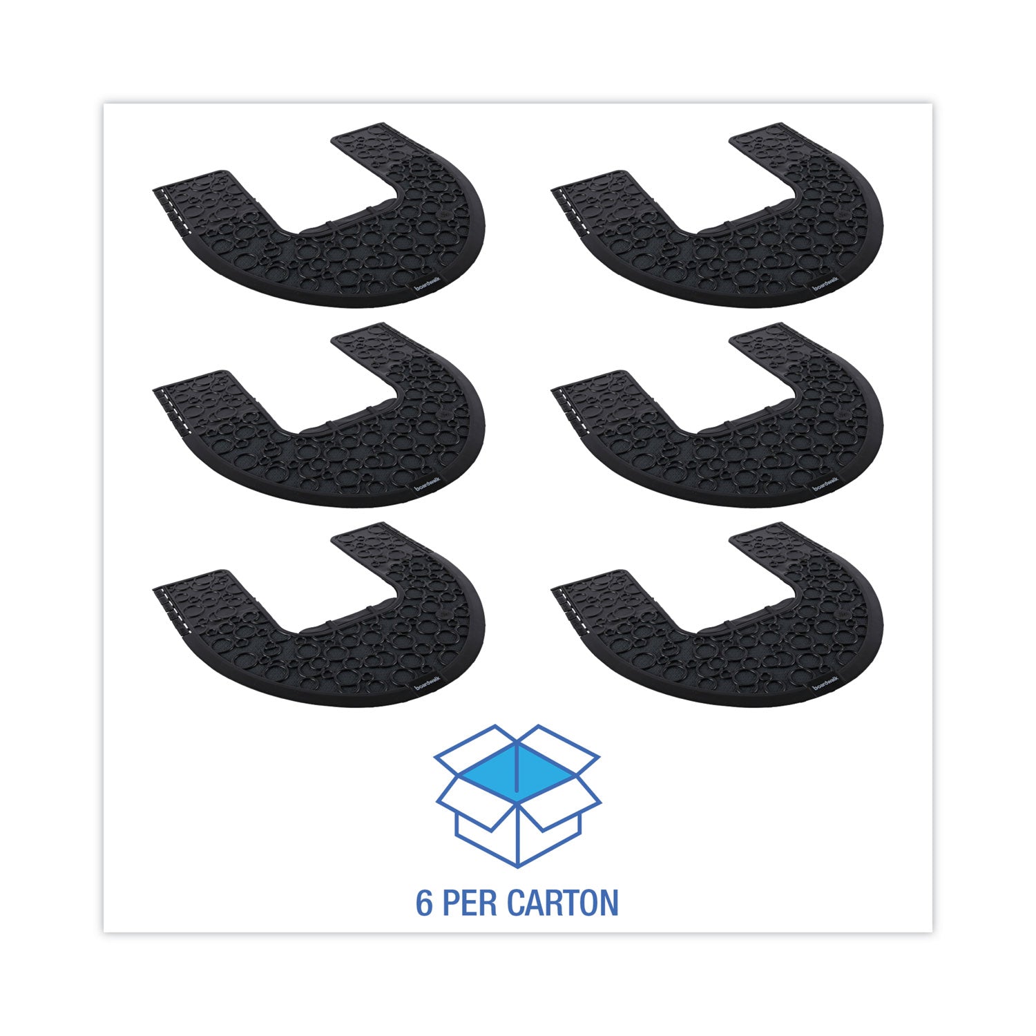 Commode Mat 2.0 Disposable Toilet Floor Mat, Non-Slip Rubber, 22 x 22, Black, 6/Carton