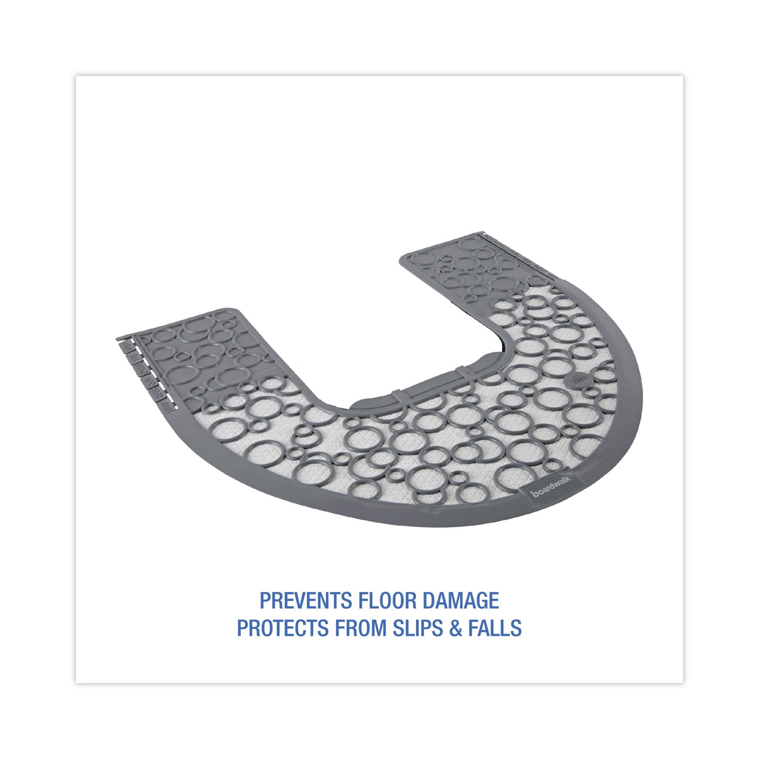 Commode Mat 2.0 Disposable Toilet Floor Mat, Non-Slip Rubber, 22 x 22, Gray/White, 6/Carton
