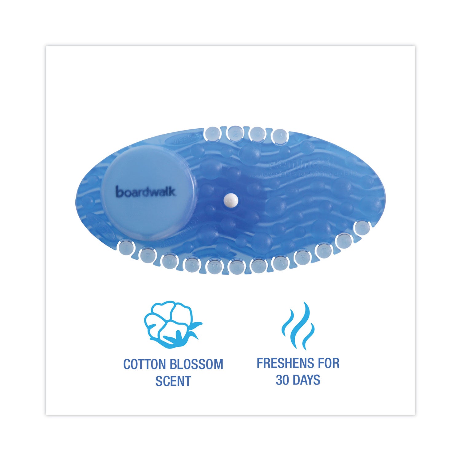 Curve Solid Air Freshener, Cotton Blossom, Blue, 10/Box