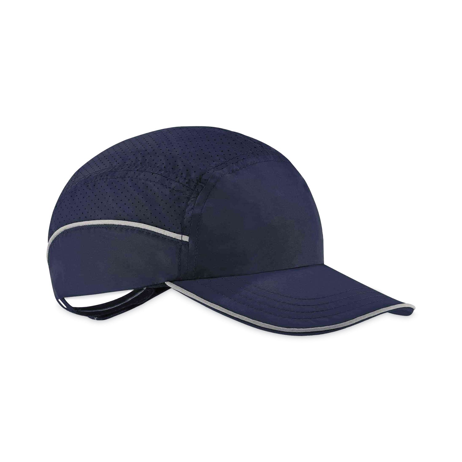 Ergodyne 8965 Long Brim Cap with LED Light, Navy, Lightweight, Impact Resistant, Breathable, Removable, Reflective Strap, Washable, Antimicrobial, 1 Each