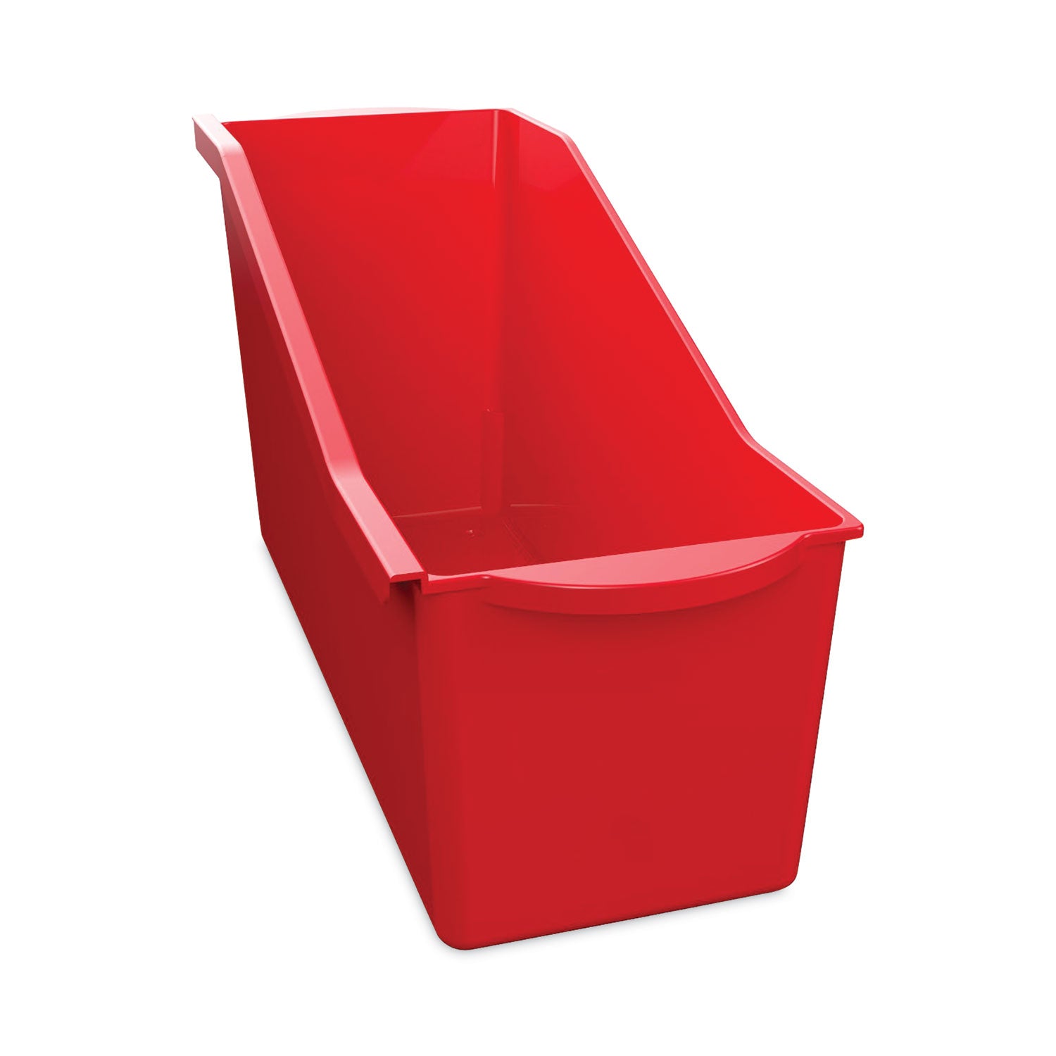 Deflecto Antimicrobial Kids Book Bin - 7.35" Height x 14.20" Width x 5.34" Depth - Antimicrobial, Lightweight, Portable, Mold Resistant, Mildew Resistant, Stackable, Handle - Red - Polypropylene - 1 Each