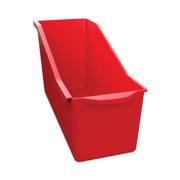 Deflecto Antimicrobial Kids Book Bin - 7.35" Height x 14.20" Width x 5.34" Depth - Antimicrobial, Lightweight, Portable, Mold Resistant, Mildew Resistant, Stackable, Handle - Red - Polypropylene - 1 Each