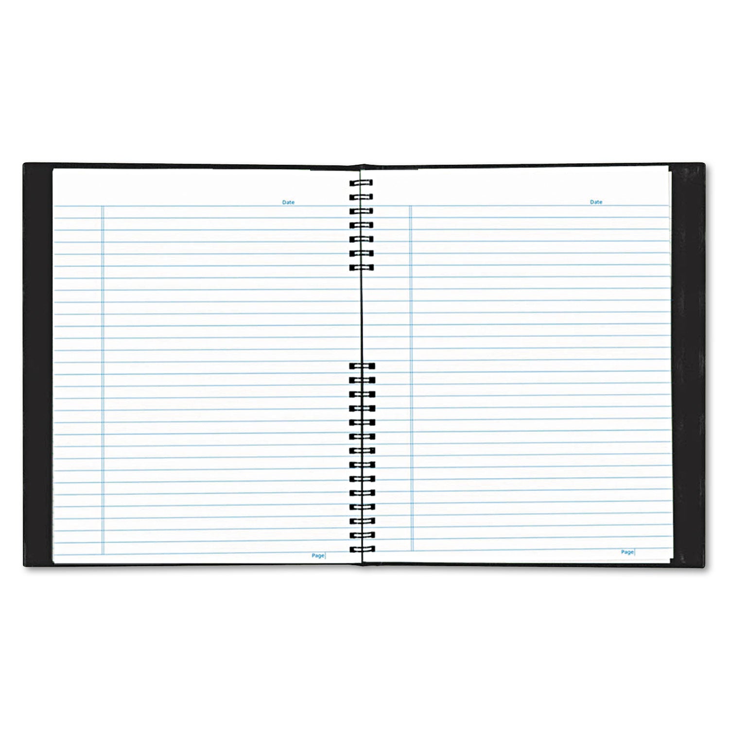 200 Sheets - Twin Wirebound - Ruled Margin - Letter - 8 1/2" x 11" Sheet Size - Black Cover - Pocket, Hard Cover, Index Sheet, Micro Perforated, Self-adhesive Tab - Recycled - 1 Each