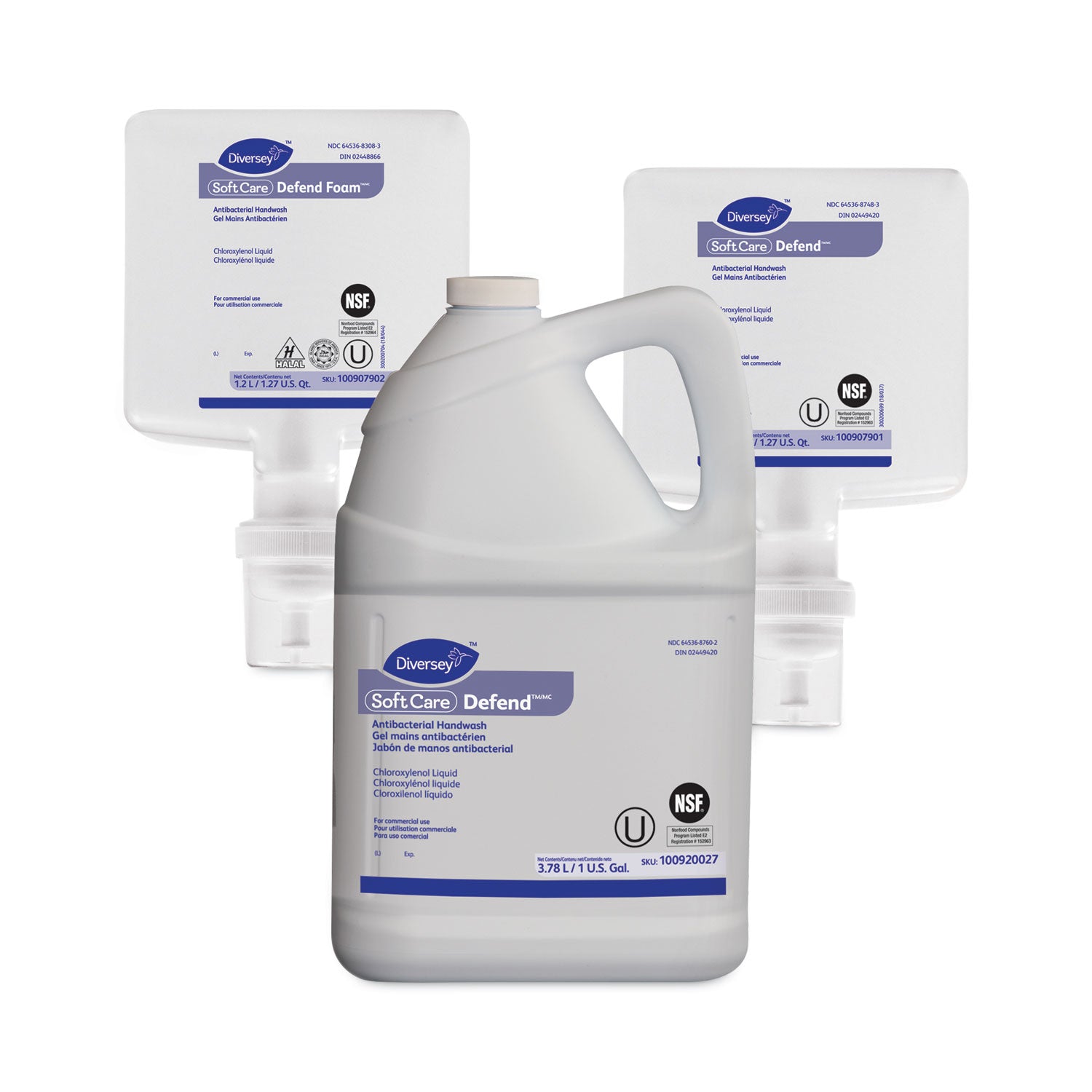 1.27 quart - Bacteria Remover, Soil Remover - Hand, Healthcare, Food Handling - Antibacterial - Clear - Unscented, Residue-free, Quick Rinse, Fragrance-free - 6 / Carton