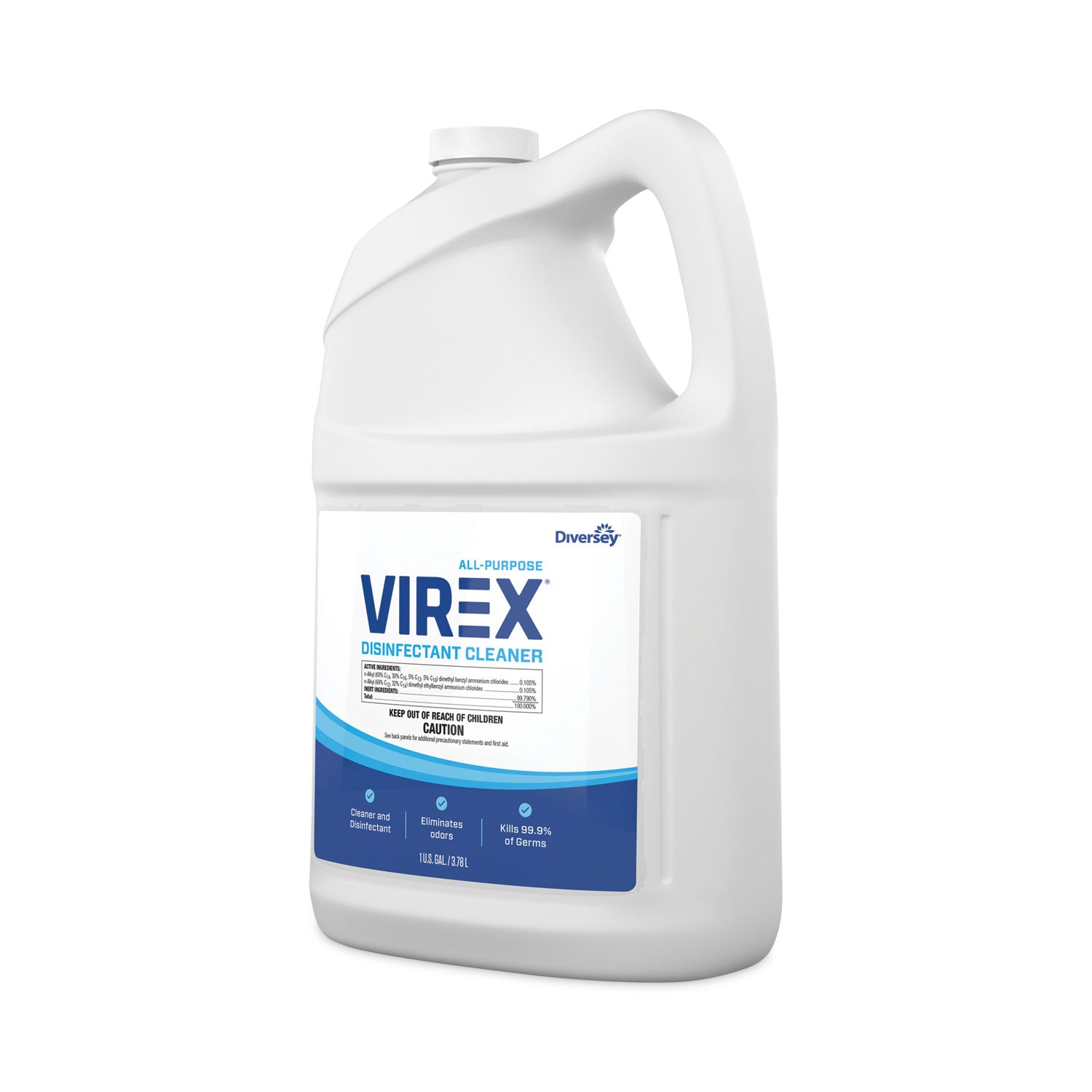 Diversey All-Purpose Virex Disinfectant Cleaner - Ready-To-Use - 128 fl oz (4 quart) - Citrus Scent - Deodorize, Odor Neutralizer - Clear - 2 / Carton