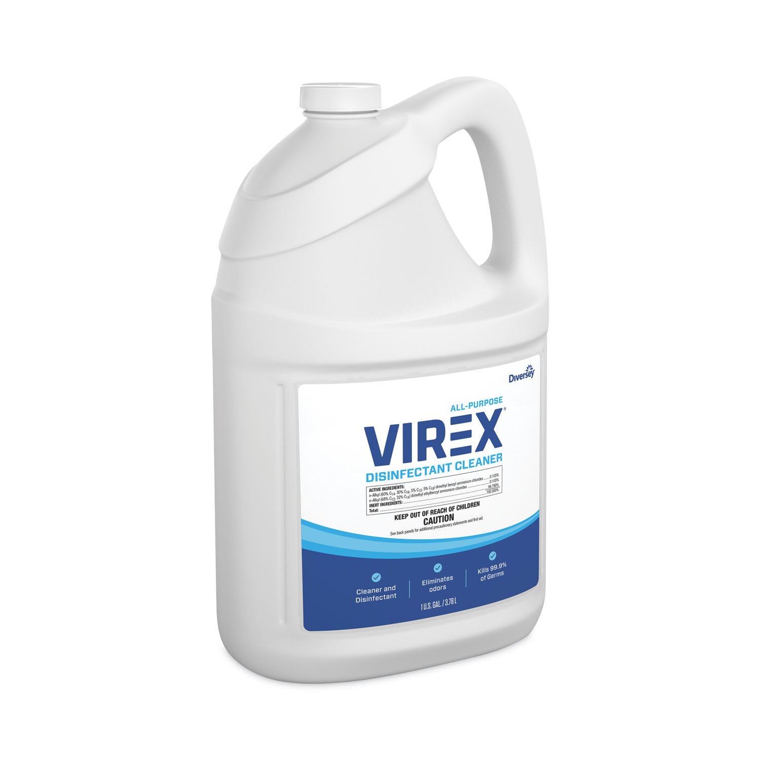 Diversey All-Purpose Virex Disinfectant Cleaner - Ready-To-Use - 128 fl oz (4 quart) - Citrus Scent - Deodorize, Odor Neutralizer - Clear - 2 / Carton