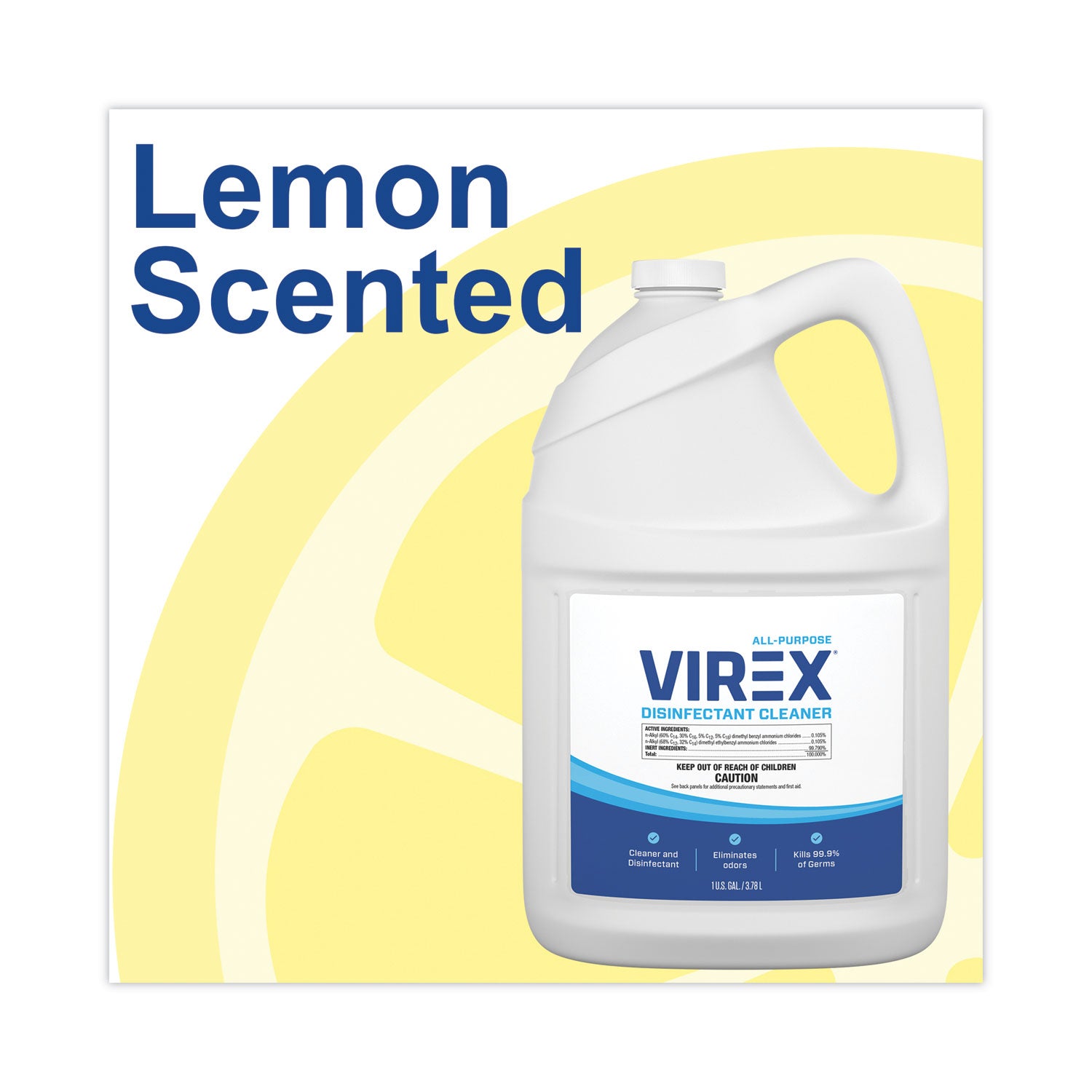 Diversey All-Purpose Virex Disinfectant Cleaner - Ready-To-Use - 128 fl oz (4 quart) - Citrus Scent - Deodorize, Odor Neutralizer - Clear - 2 / Carton