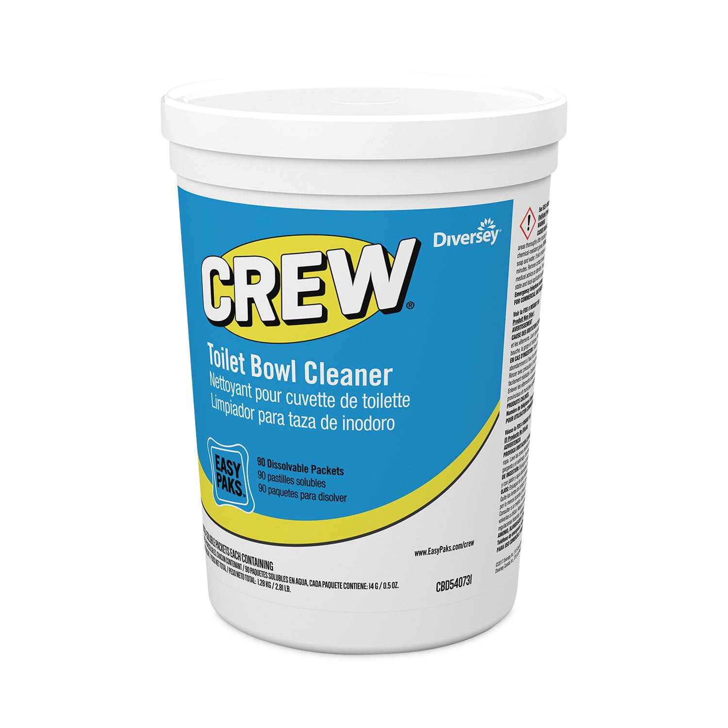 Crew Easy Paks Toilet Bowl Cleaner, Fresh Floral Scent, 0.5 Oz Packet, 90 Packets/tub, 2 Tubs/carton