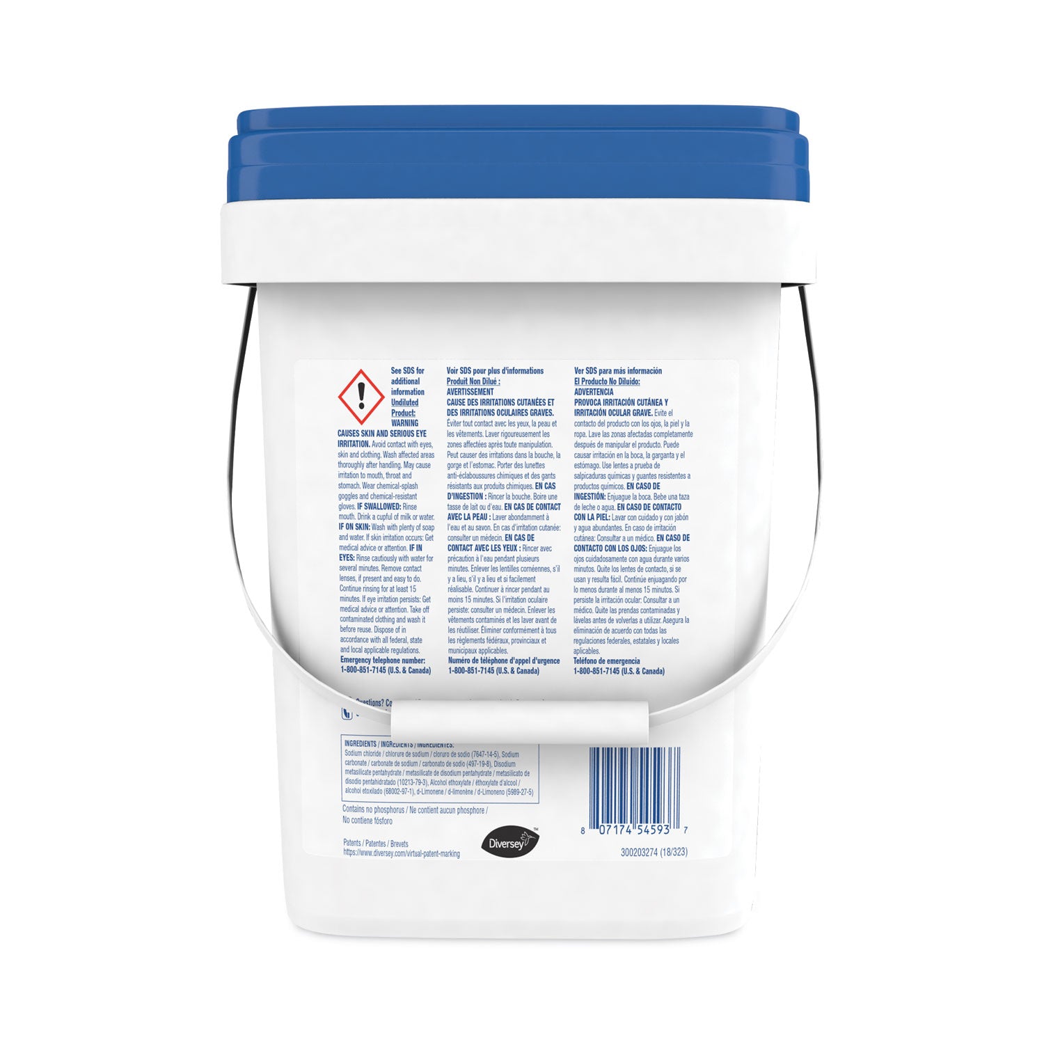 Ready-To-Use - 304 oz (19 lb) - Citrus Scent - Water Resistant, Kosher - White - 1 Each