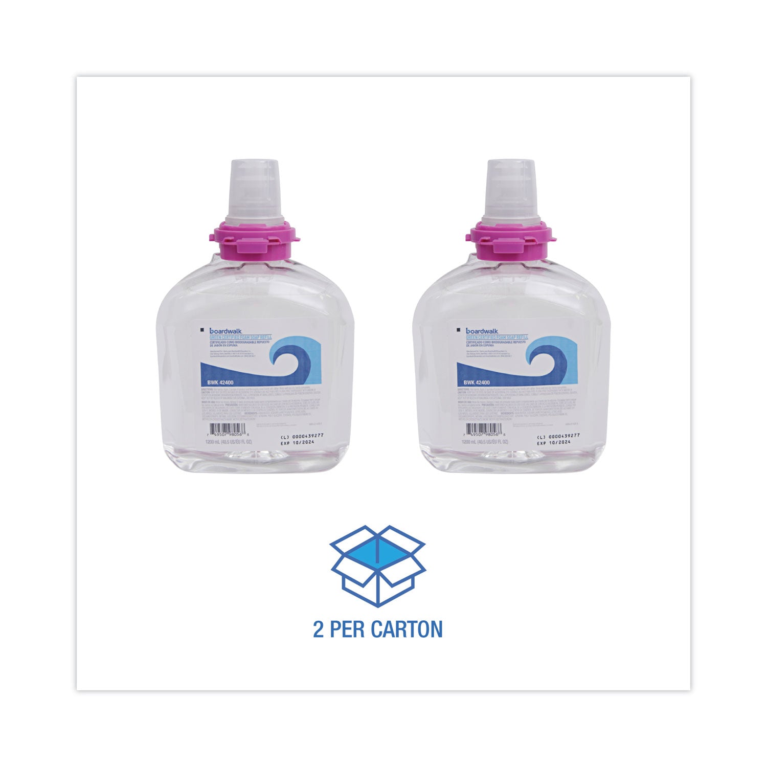 Green Certified Foam Soap Refill, Unscented, 1,200 mL, 2/Carton