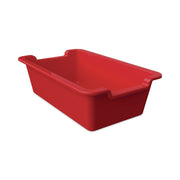 Deflecto Antimicrobial Rectangular Storage Bin - 5.06" Height x 13.24" Width x 8.05" Depth - Antimicrobial, Lightweight, Mold Resistant, Mildew Resistant, Handle, Portable, Stackable - Red - Polypropylene - 1 Each