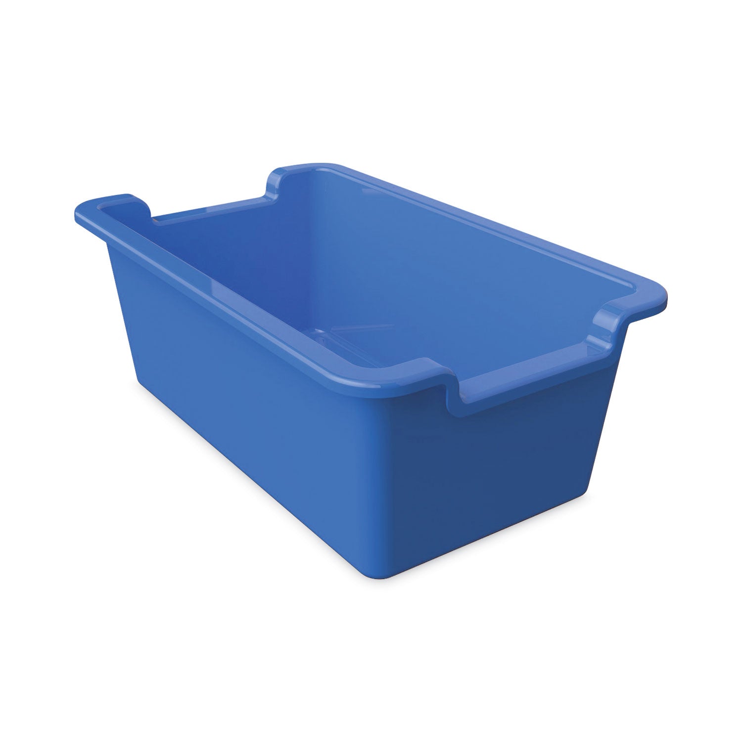 Deflecto Antimicrobial Rectangular Storage Bin - 5.06" Height x 13.24" Width x 8.05" Depth - Antimicrobial, Lightweight, Mold Resistant, Mildew Resistant, Handle, Portable, Stackable - Blue - Polypropylene - 1 Each