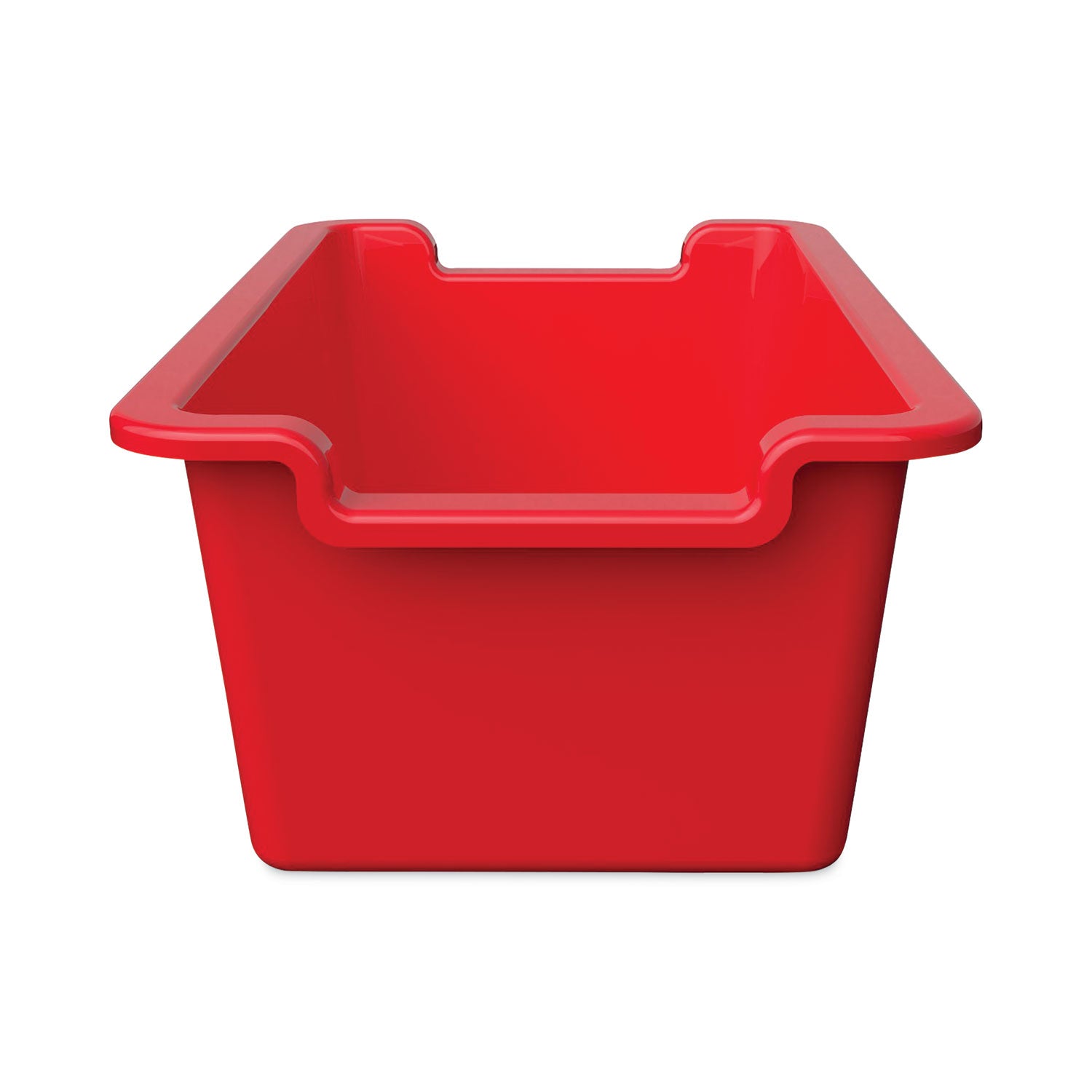 Deflecto Antimicrobial Rectangular Storage Bin - 5.06" Height x 13.24" Width x 8.05" Depth - Antimicrobial, Lightweight, Mold Resistant, Mildew Resistant, Handle, Portable, Stackable - Red - Polypropylene - 1 Each