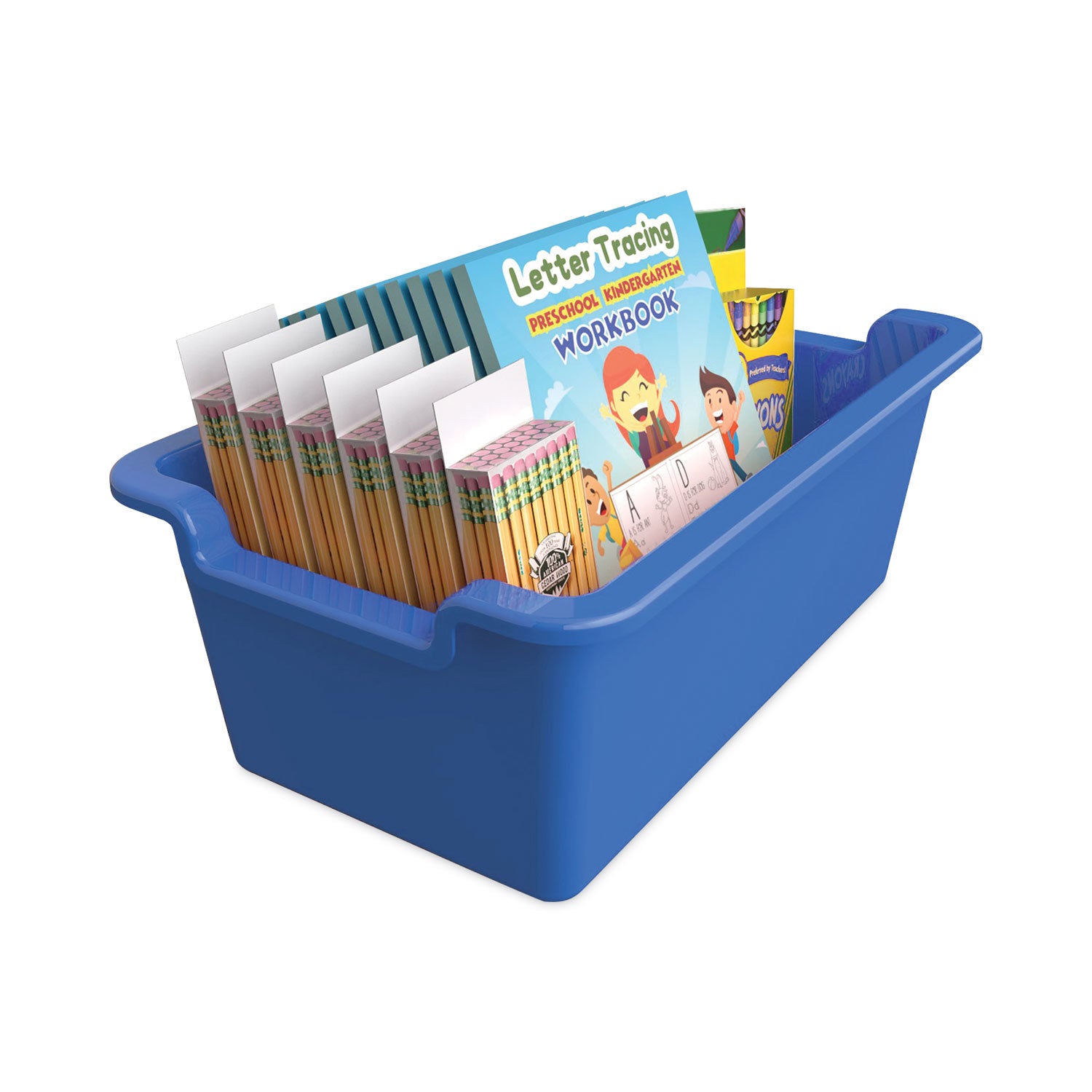Deflecto Antimicrobial Rectangular Storage Bin - 5.06" Height x 13.24" Width x 8.05" Depth - Antimicrobial, Lightweight, Mold Resistant, Mildew Resistant, Handle, Portable, Stackable - Blue - Polypropylene - 1 Each