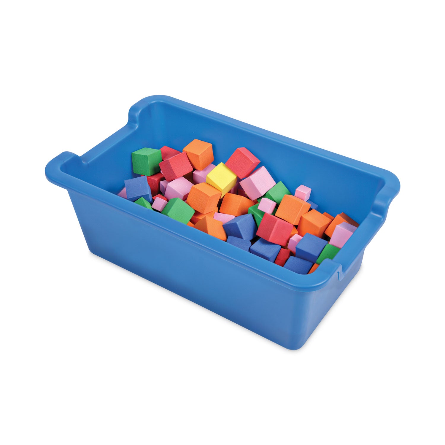 Deflecto Antimicrobial Rectangular Storage Bin - 5.06" Height x 13.24" Width x 8.05" Depth - Antimicrobial, Lightweight, Mold Resistant, Mildew Resistant, Handle, Portable, Stackable - Blue - Polypropylene - 1 Each