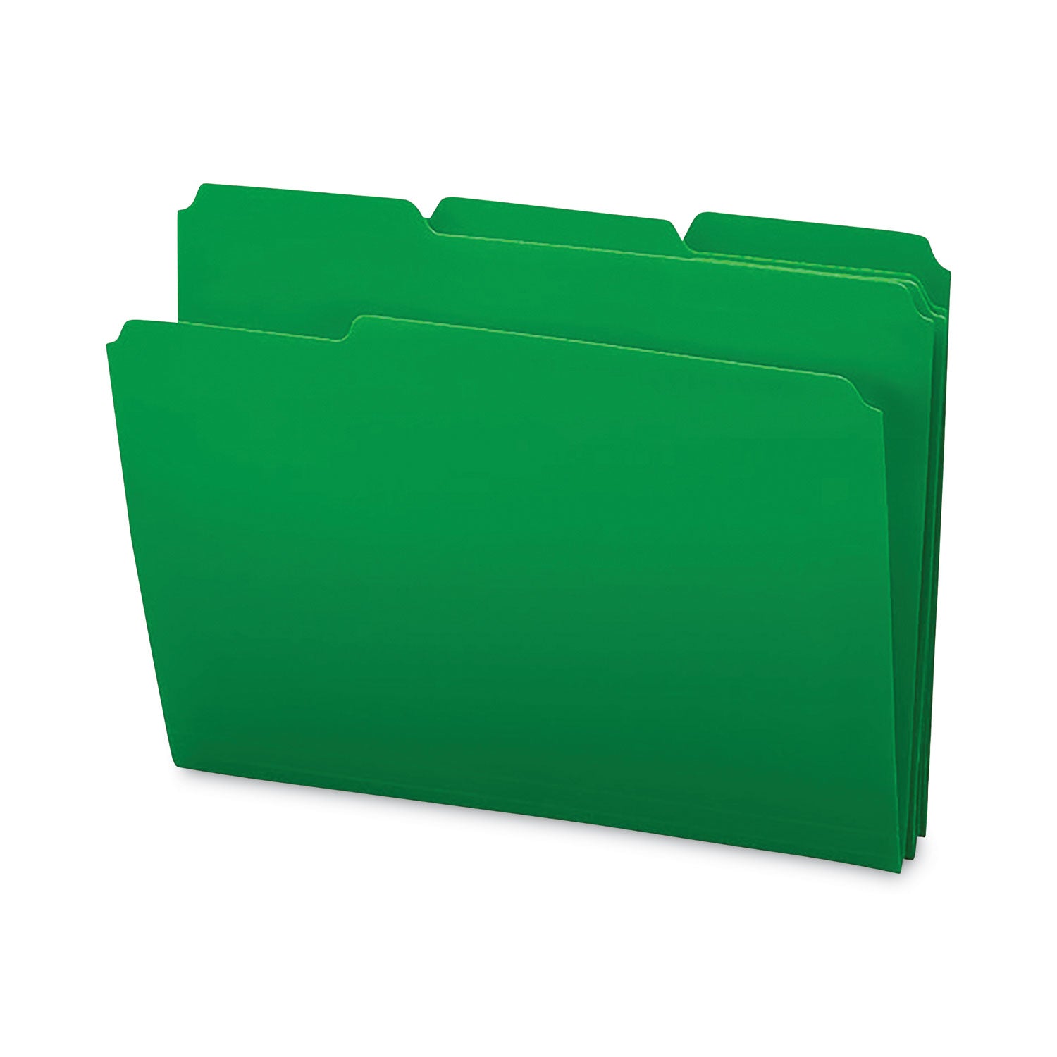 Smead 1/3 Tab Cut Letter Top Tab File Folder - 8 1/2" x 11" - 3/4" Expansion - Top Tab Location - Assorted Tab Position - Polypropylene - Green - 24 / Box