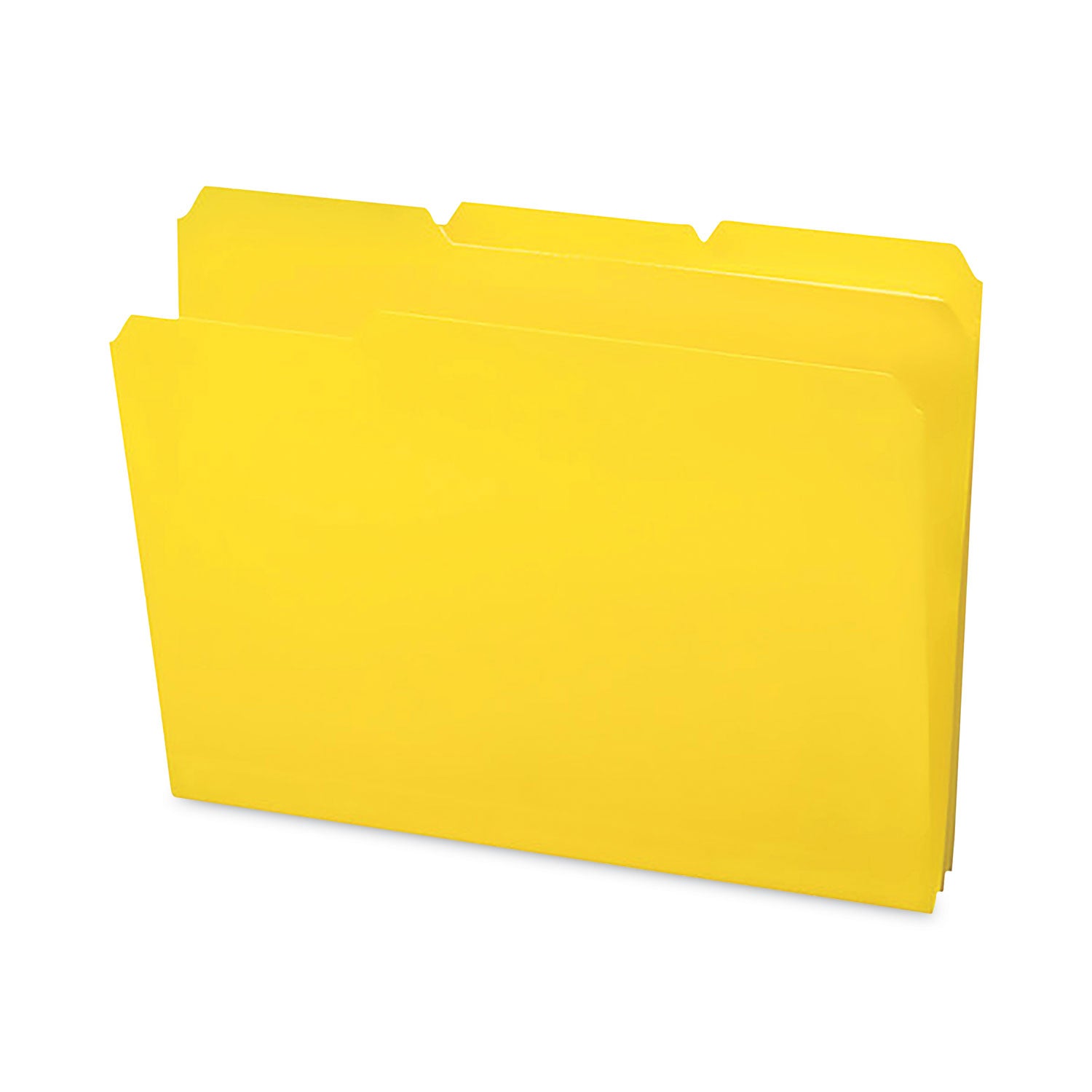 Smead 1/3 Tab Cut Letter Top Tab File Folder - 8 1/2" x 11" - 3/4" Expansion - Top Tab Location - Assorted Tab Position - Polypropylene - Yellow - 24 / Box