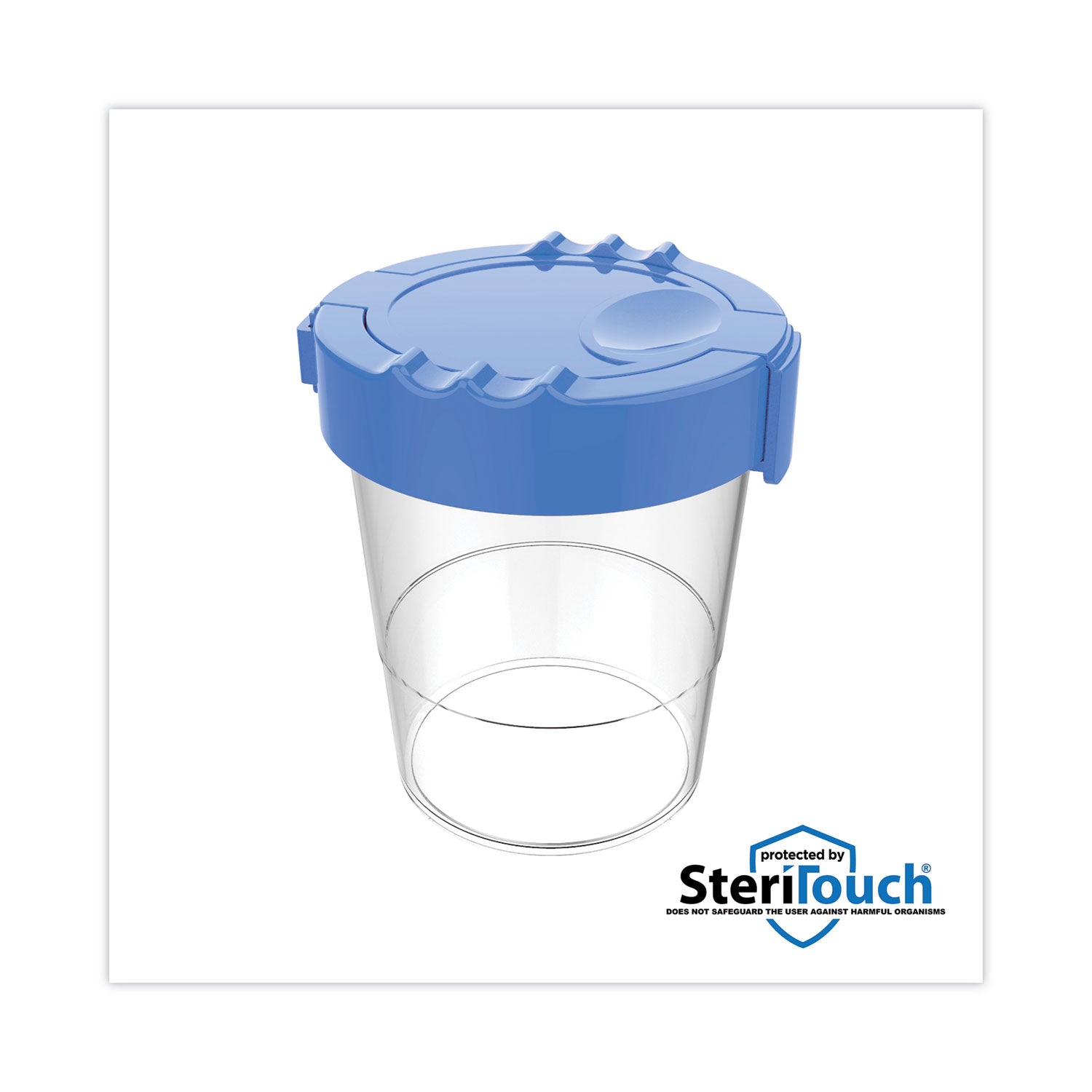 Deflecto Antimicrobial Kids No Spill Paint Cup Blue