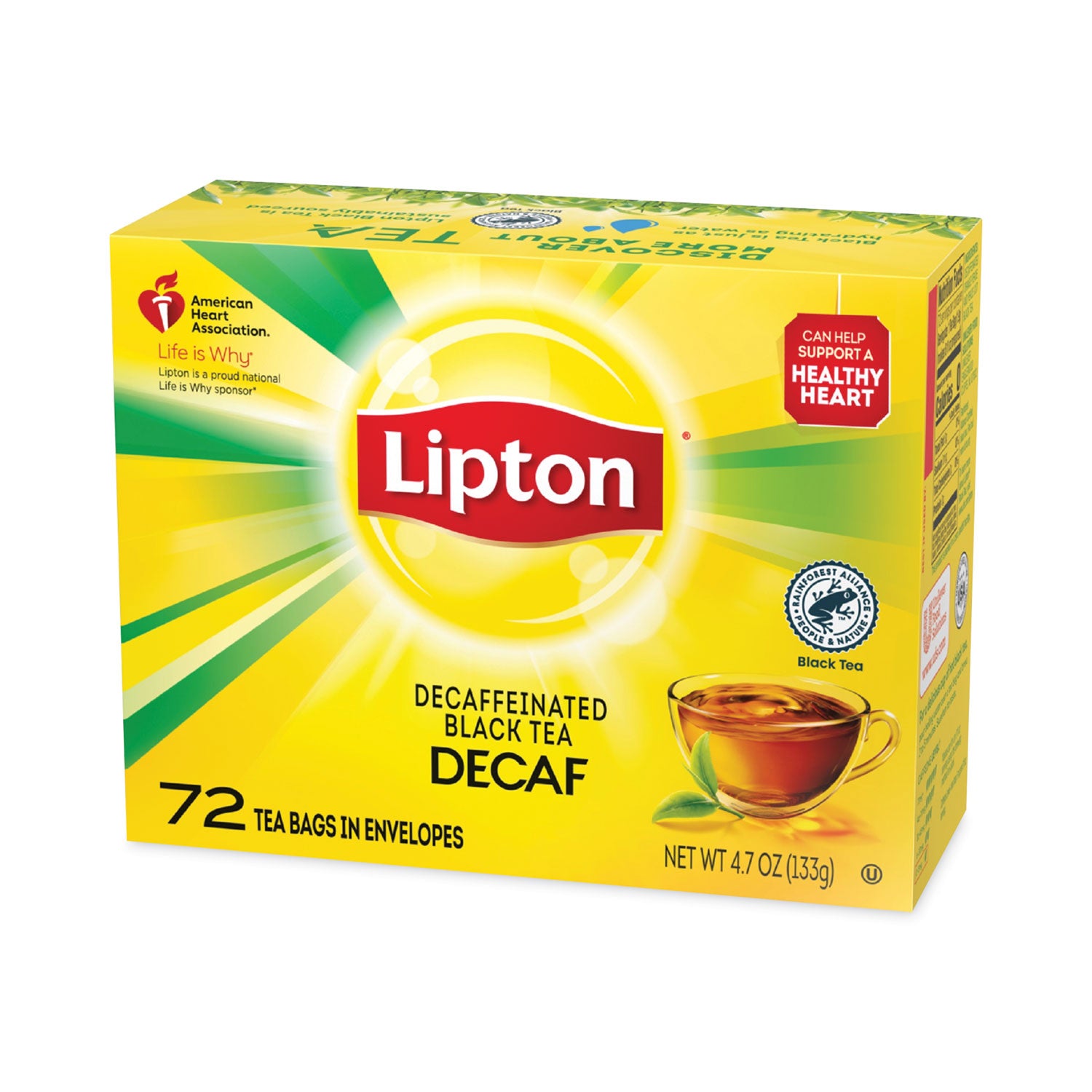 Black Tea - 16 oz Per Bag - 72 Teabag - Decaffeinated - 72 / Box