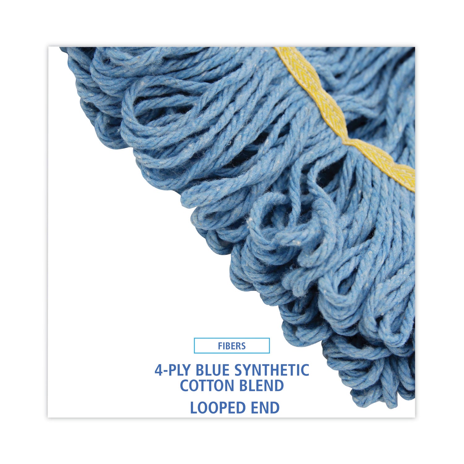 Super Loop Wet Mop Head, Cotton/synthetic Fiber, 5" Headband, Small Size, Blue, 12/carton