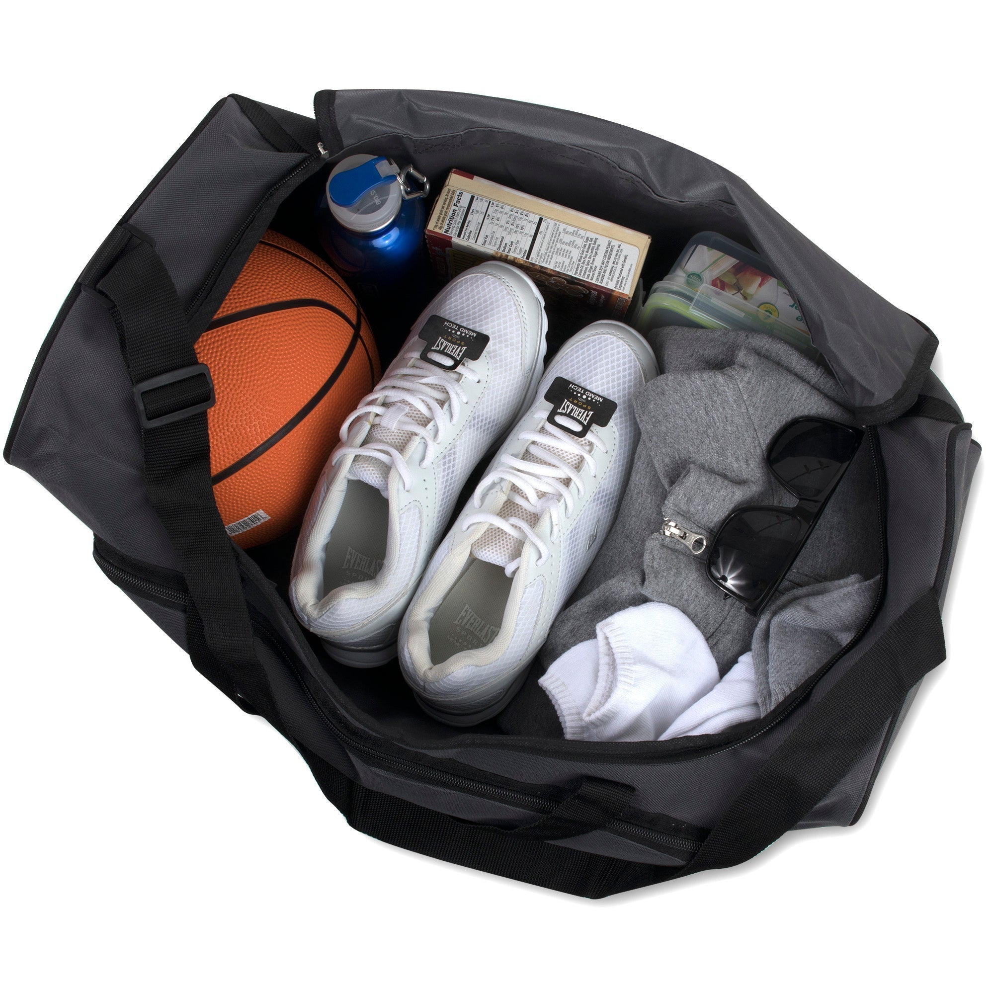 24 Inch Wide-Pocket Duffle Bags - Grey - 24 in the Pack