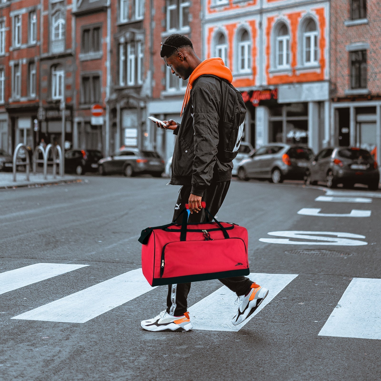 24 Inch Wide-Pocket Duffle Bags - Red - 24 in the Pack