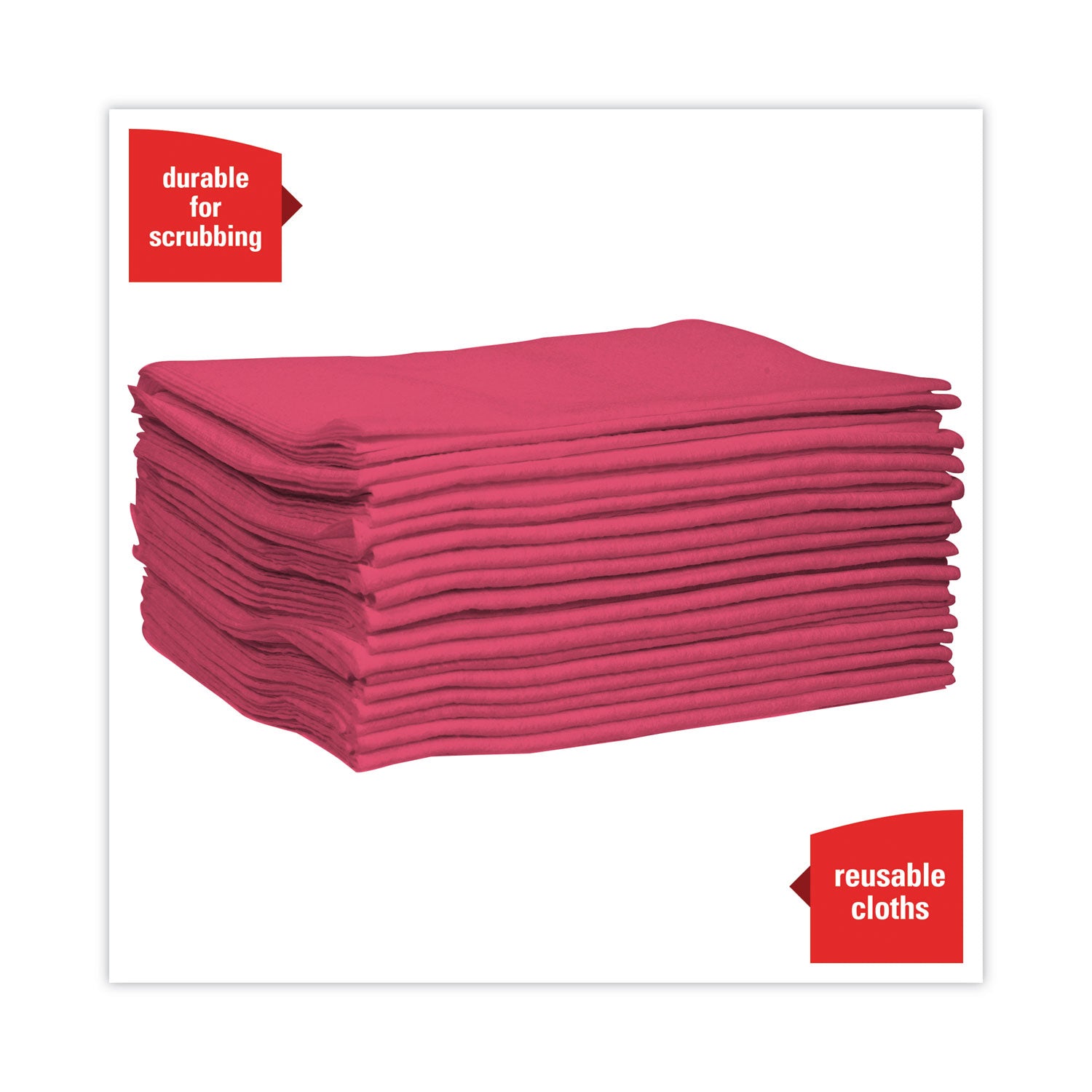Wypall PowerClean X80 Heavy Duty Cloths, Quarter-fold, Red, 12" x 12.5", 50 Cloths per Pack, 1 Carton