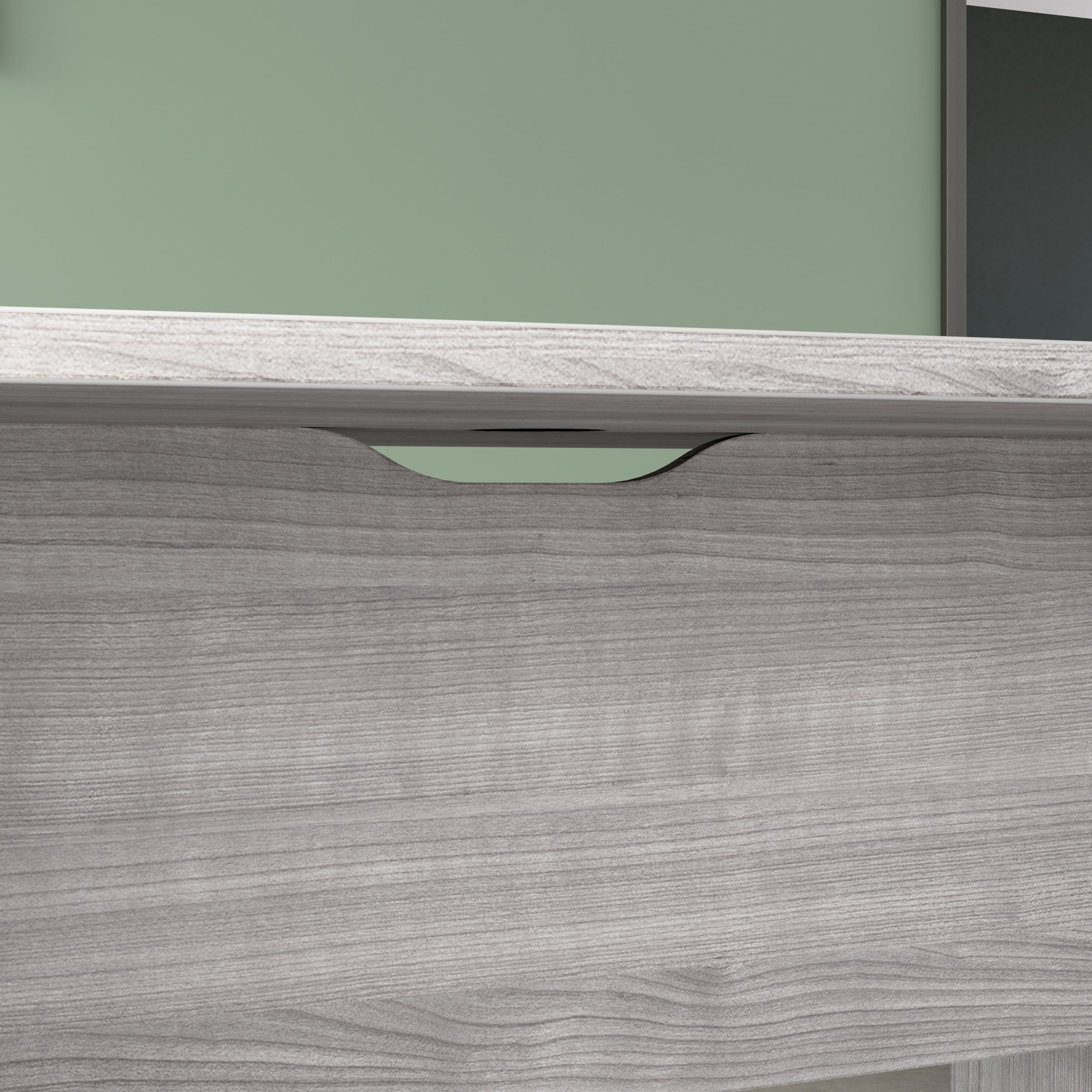 Bush Business Furniture 120-inch Office Conference Table with Wood Base in Platinum Gray - 119.21" Width x 47.52" Depth x 28.65" Height