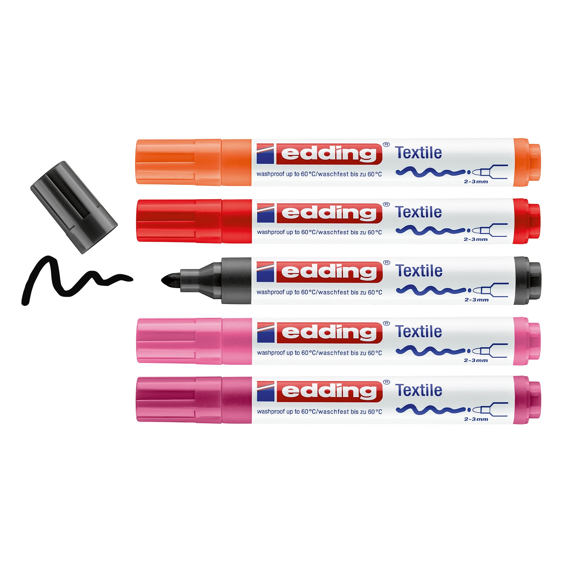 edding 4500 Textile Marker - Set of 5 - Warm