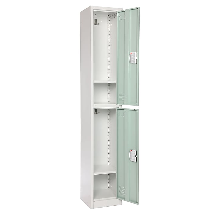 72" H x 12" W  2-Tier Steel Storage Locker with Digital Lock, Misty Green