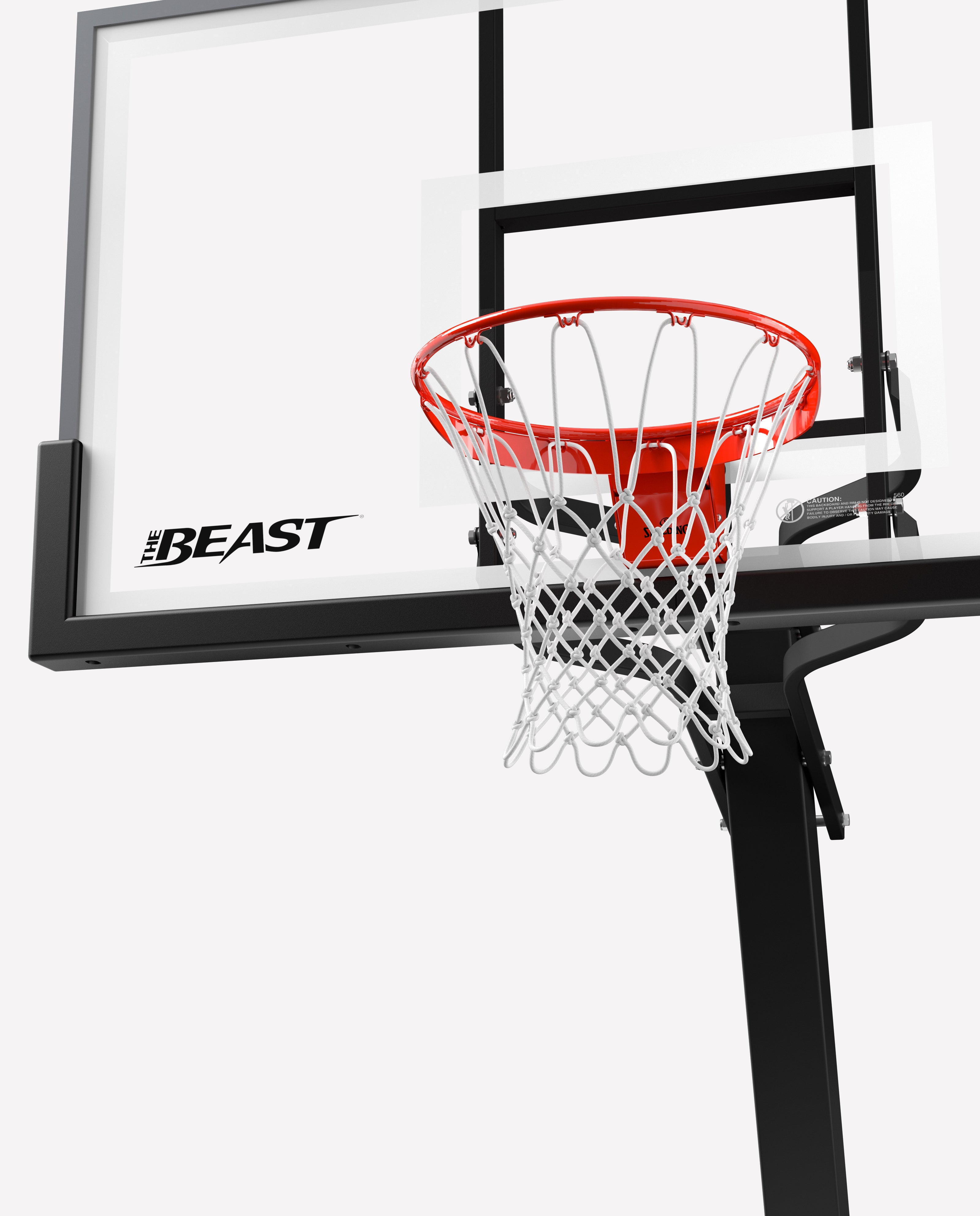 Spalding Basketball Ring, In-Ground Systems, THE BEAST®  72, 72" Acrylic, Alum Trim, 2 piece 5" Pole, Screw Jack