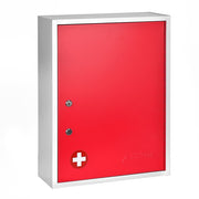 21 in. H x 16 in. W x 6 in. D Large Dual Lock Surface-Mount Medical Security Cabinet in Red